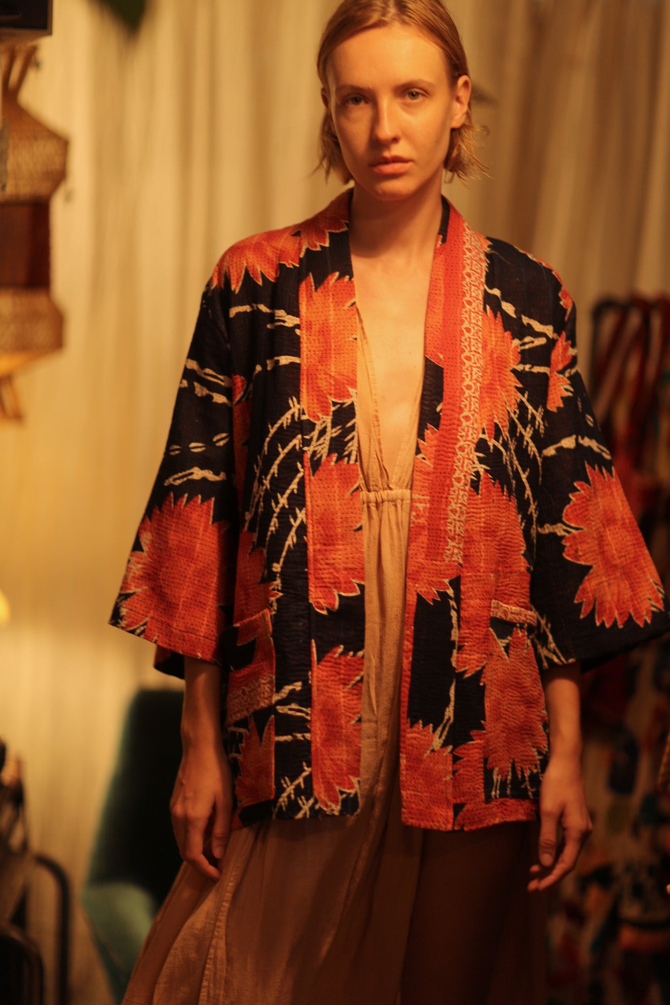 KANTHA SHORT KIMONO RUBYIN