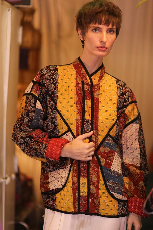 KANTHA JACKET PATCHWORK PATTERN AUTUMN