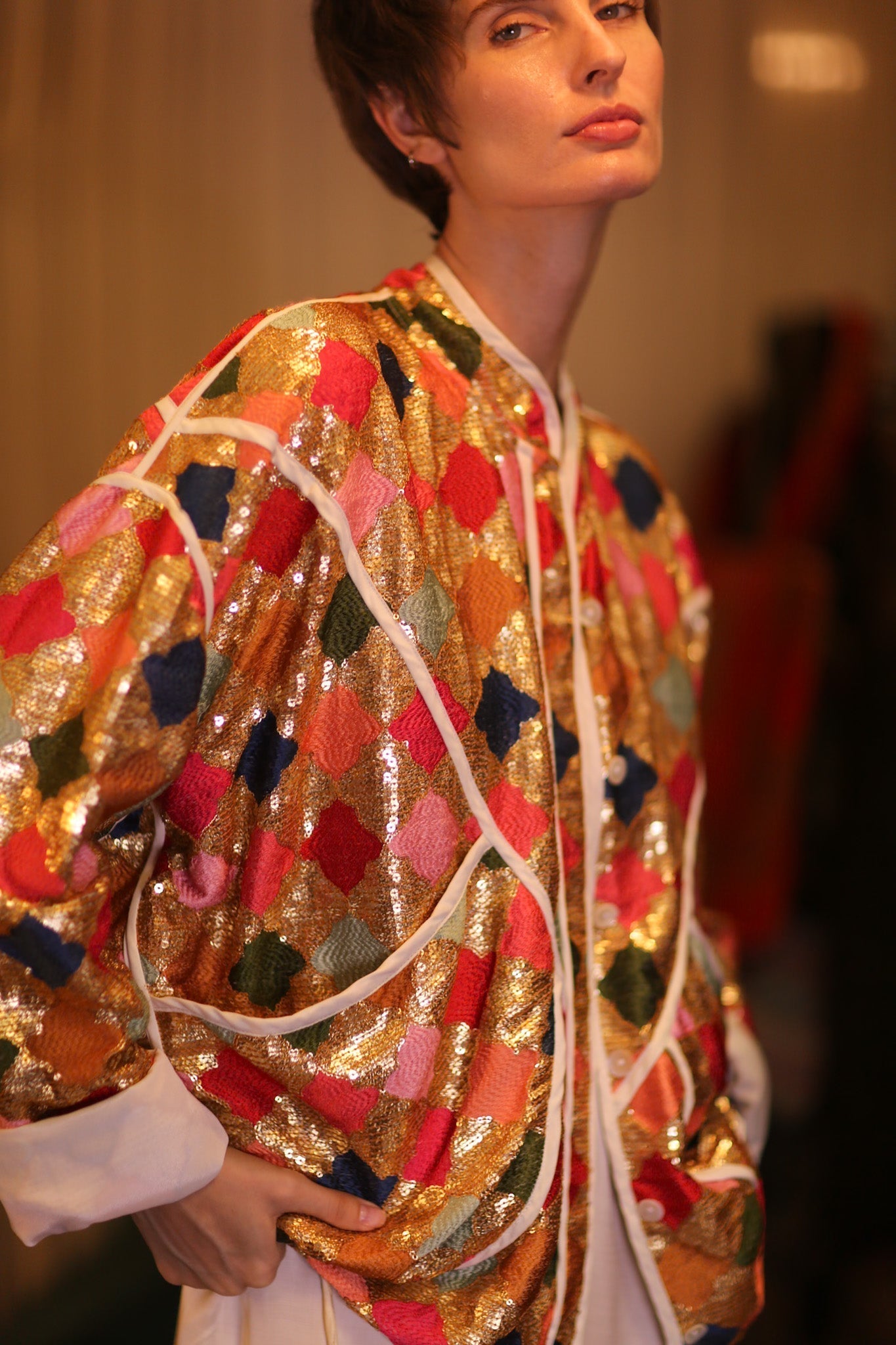 EMBROIDERED SILK JACKET ROYALE