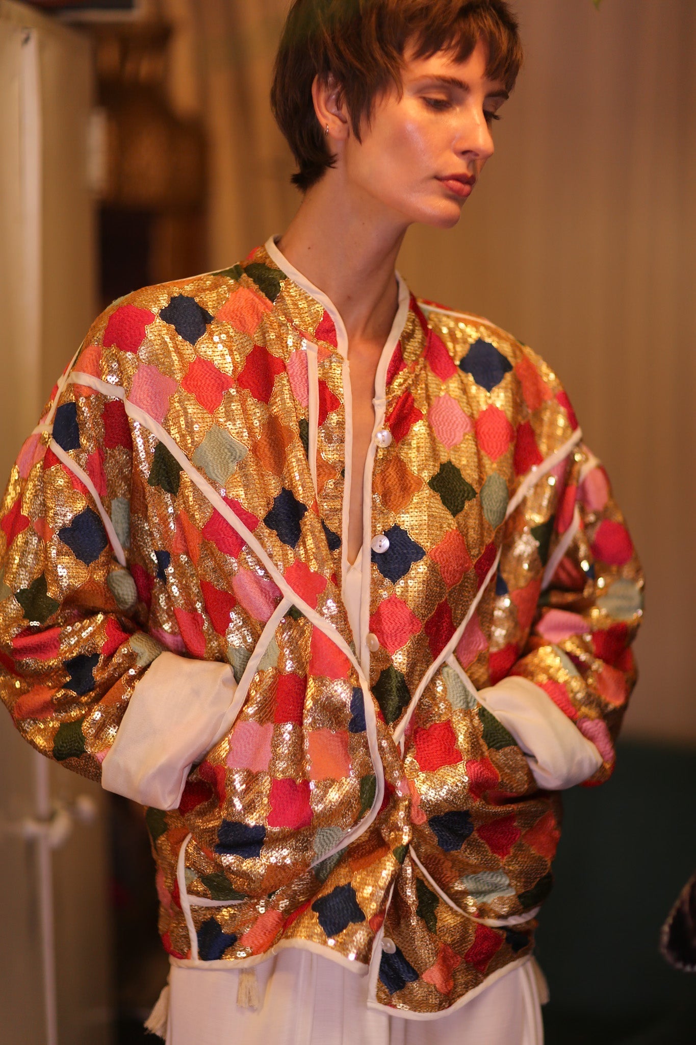 EMBROIDERED SILK JACKET ROYALE