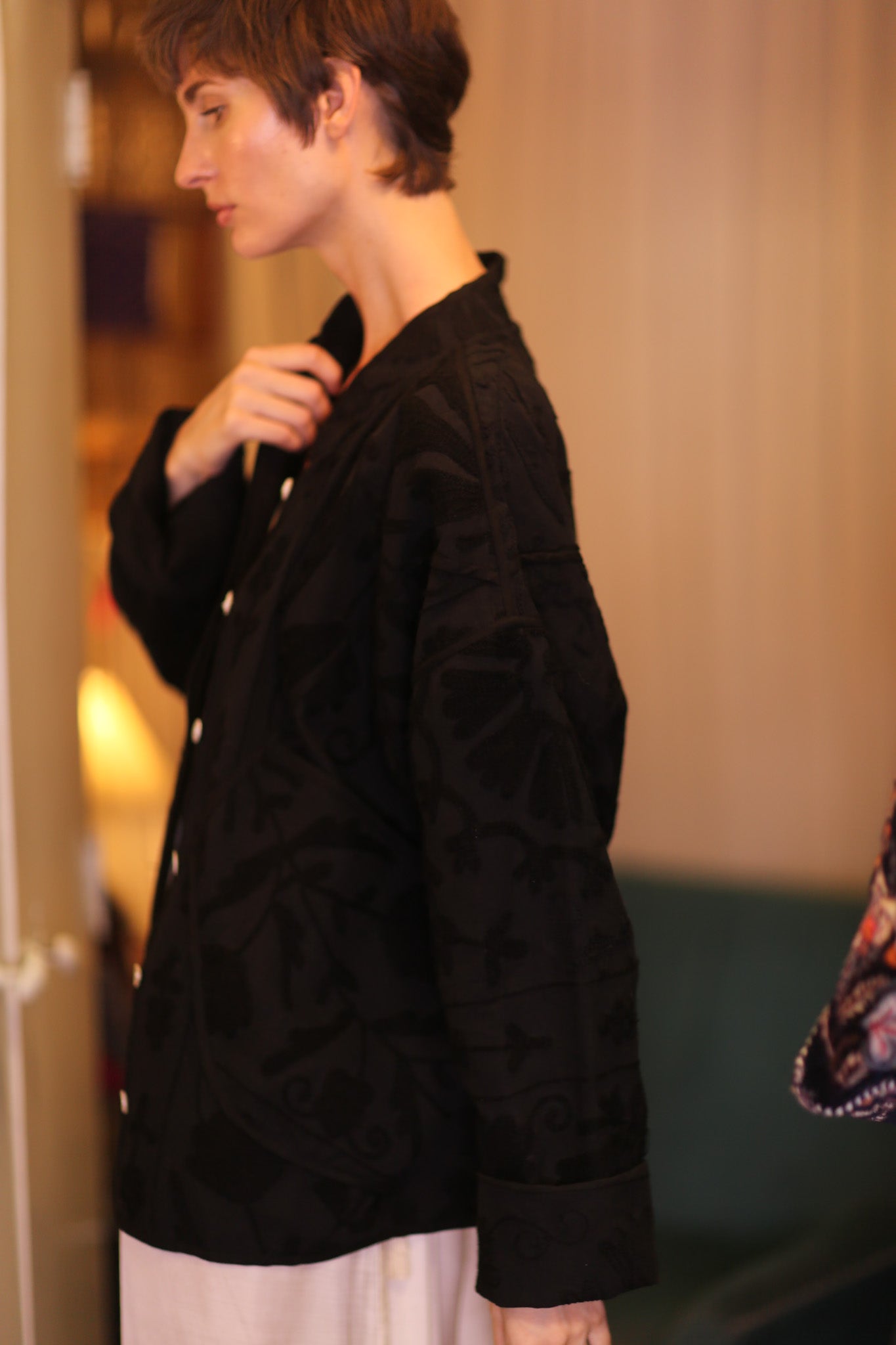 EMBROIDERED PREMIUM COTTON JACKET MIDIL