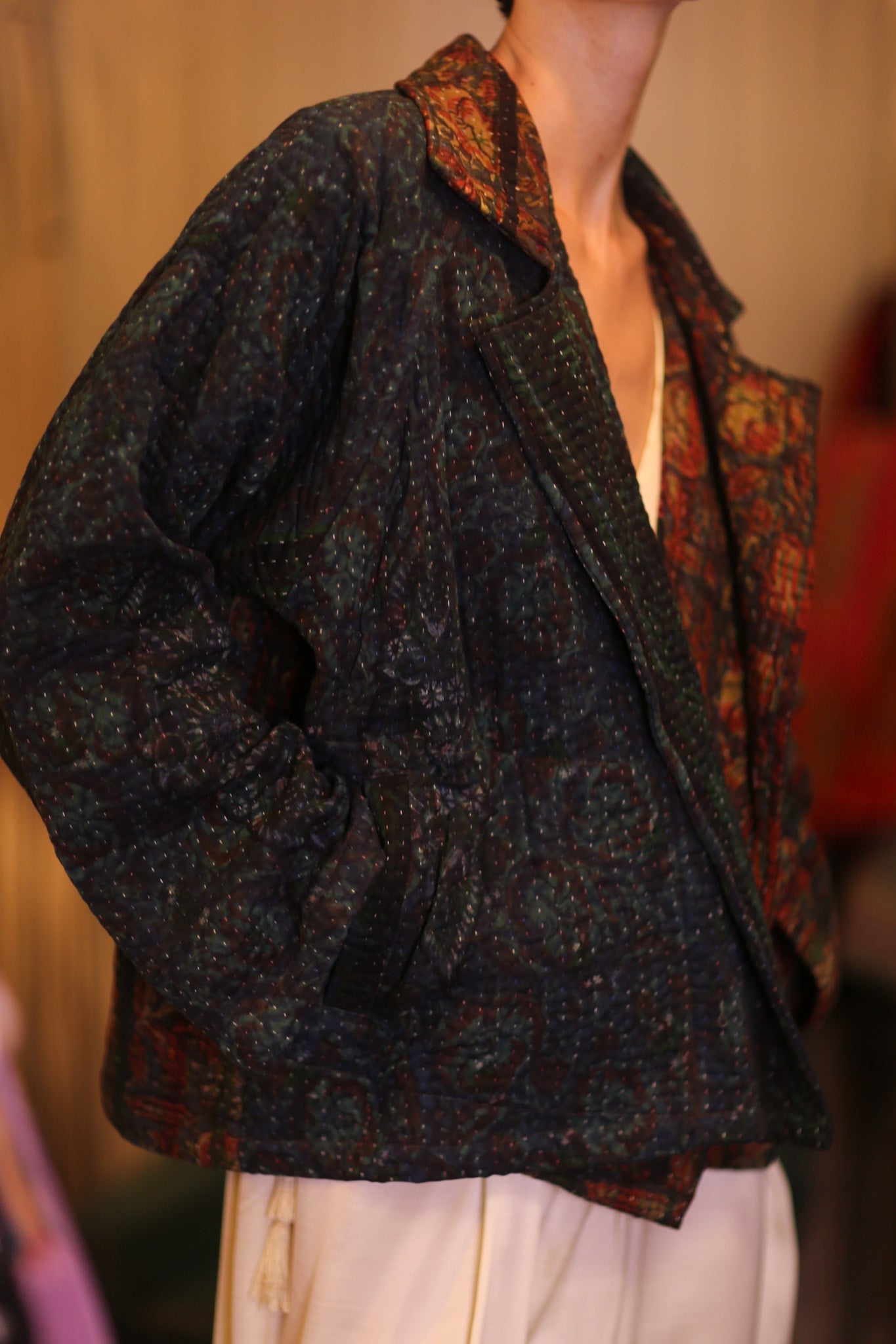PATTERN KANTHA JACKET GARNET