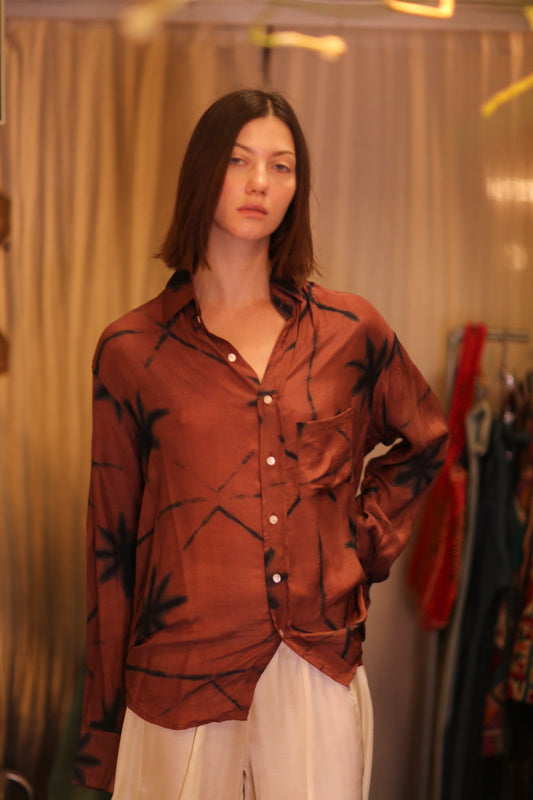 SILK BOYFRIEND SHIRT BILLIE MAYBEL