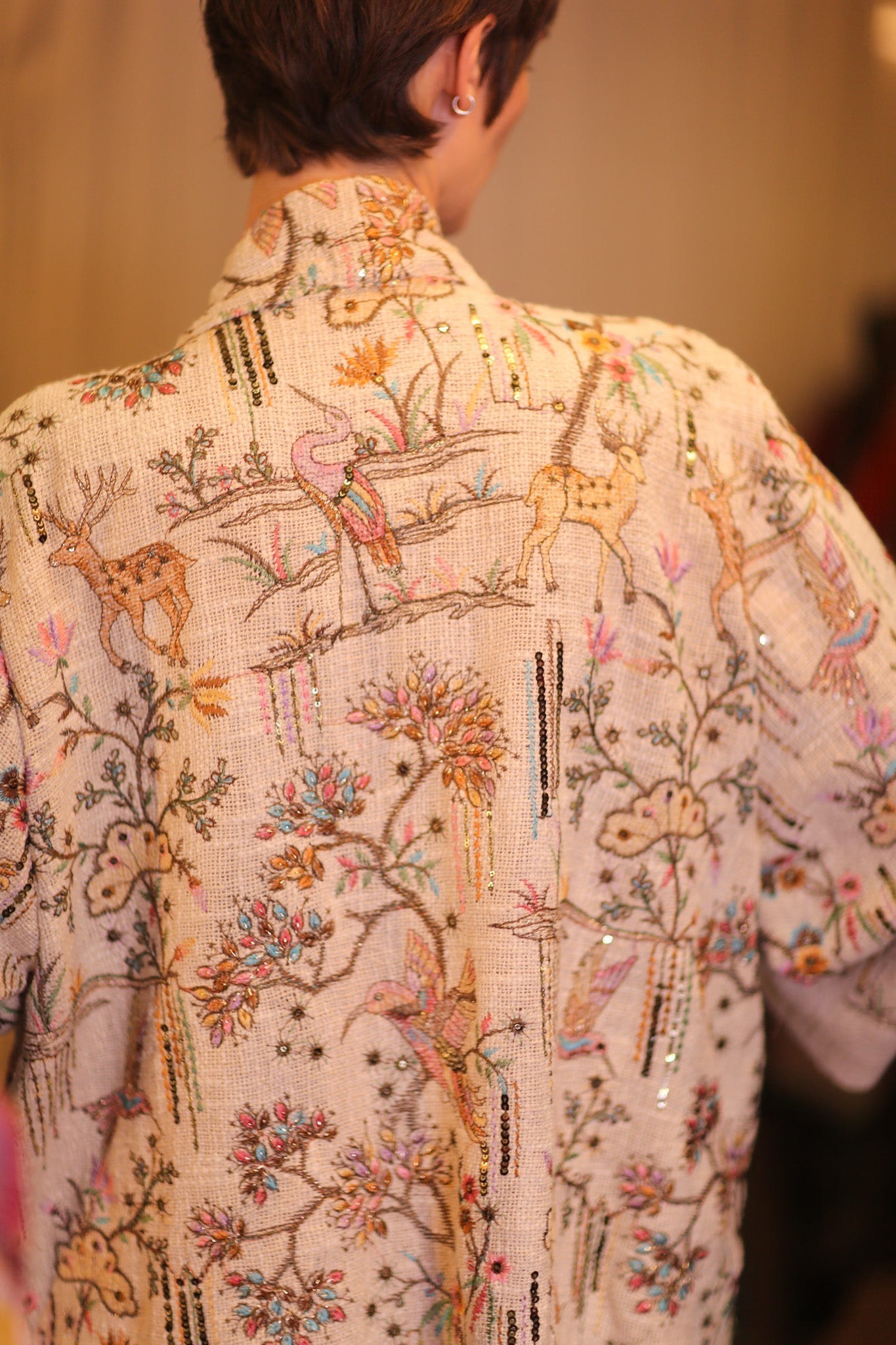 EMBROIDERED COTTON SHORT KIMONO DREAMWORLD