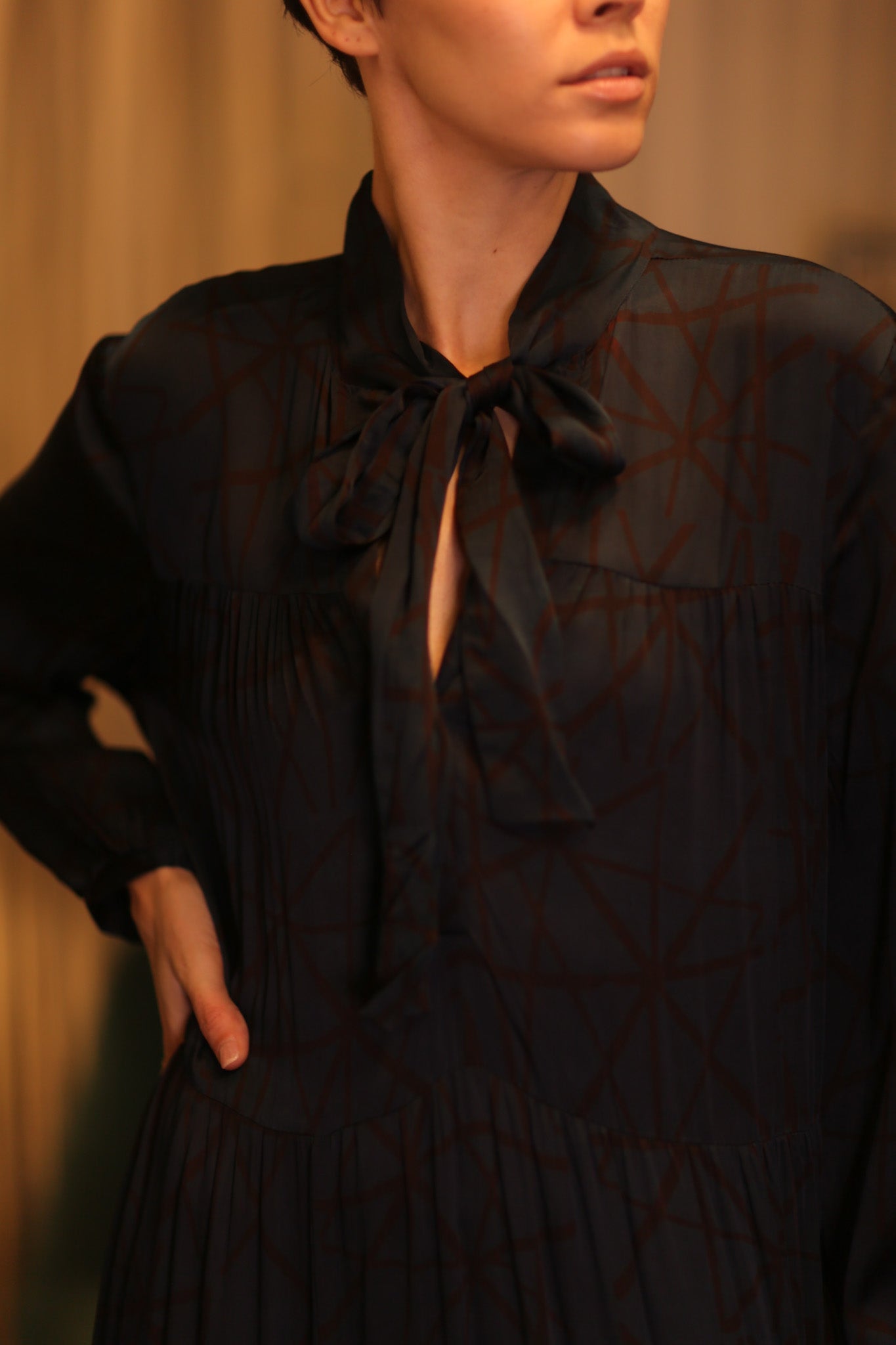 SILK MAXI BUTTONED DRESS LOA IRENA