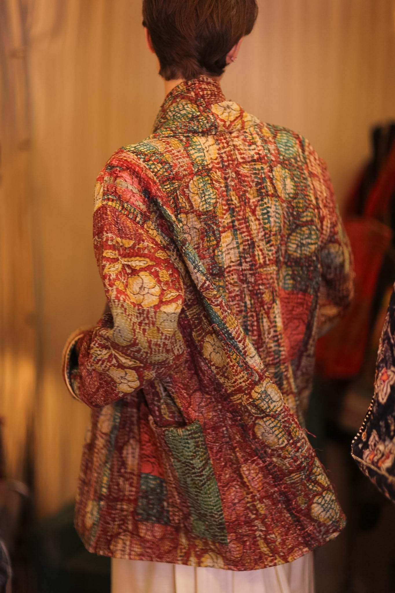 HALF KIMONO KANTHA JACKET - VINTAGE STYLE ART