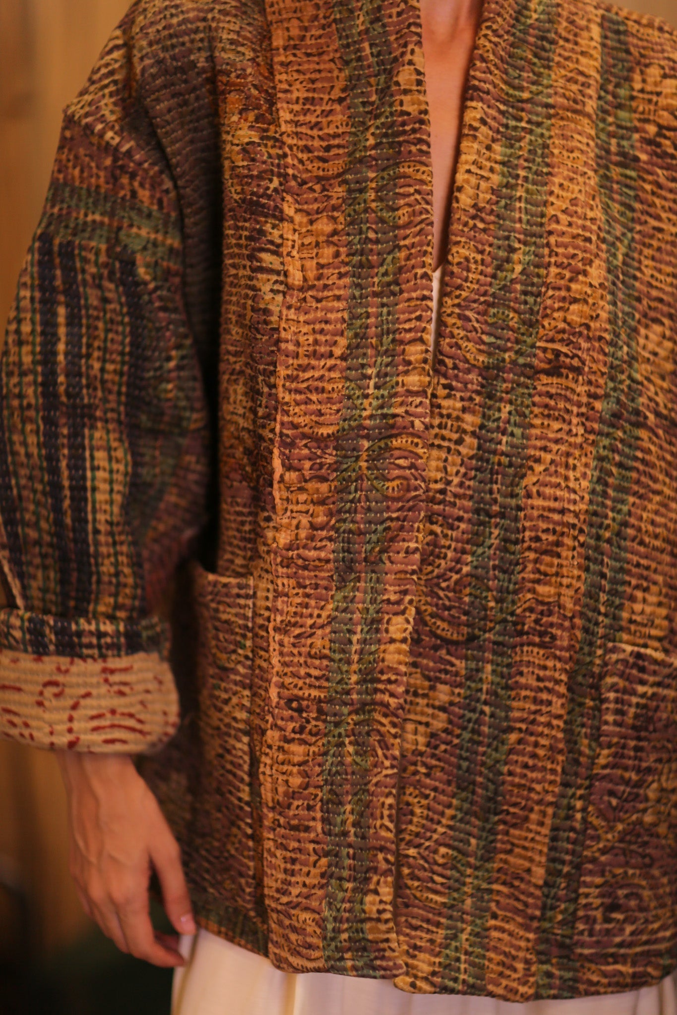 KANTHA KIMONO JACKET FRIDU VINTAGE STYLE