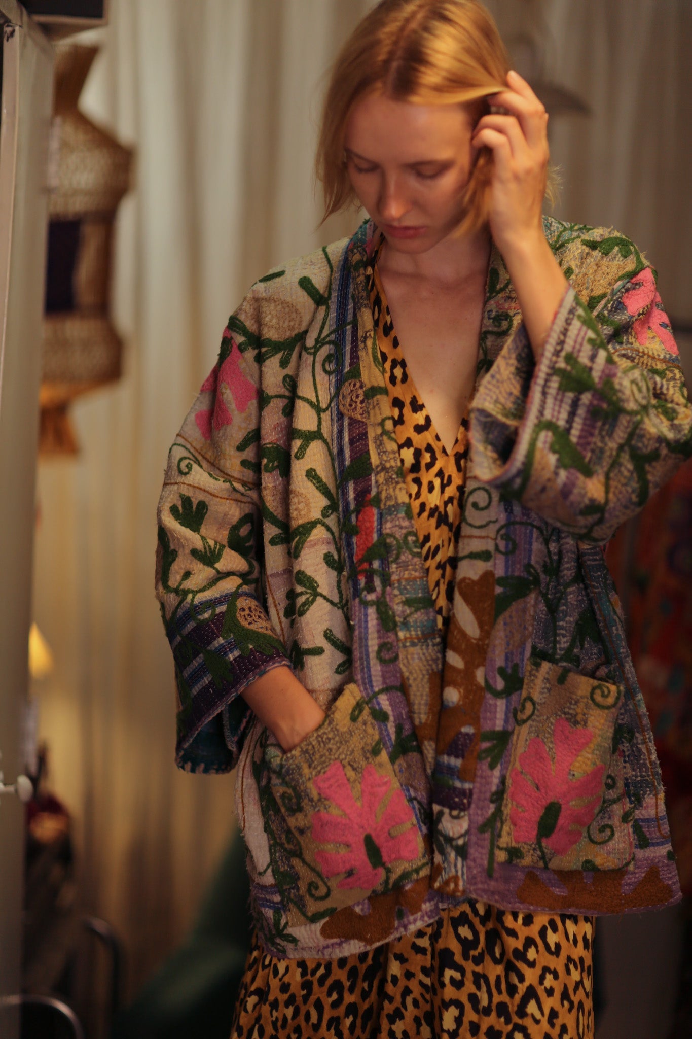 KANTHA EMBROIDERED KIMONO MONTY DECO