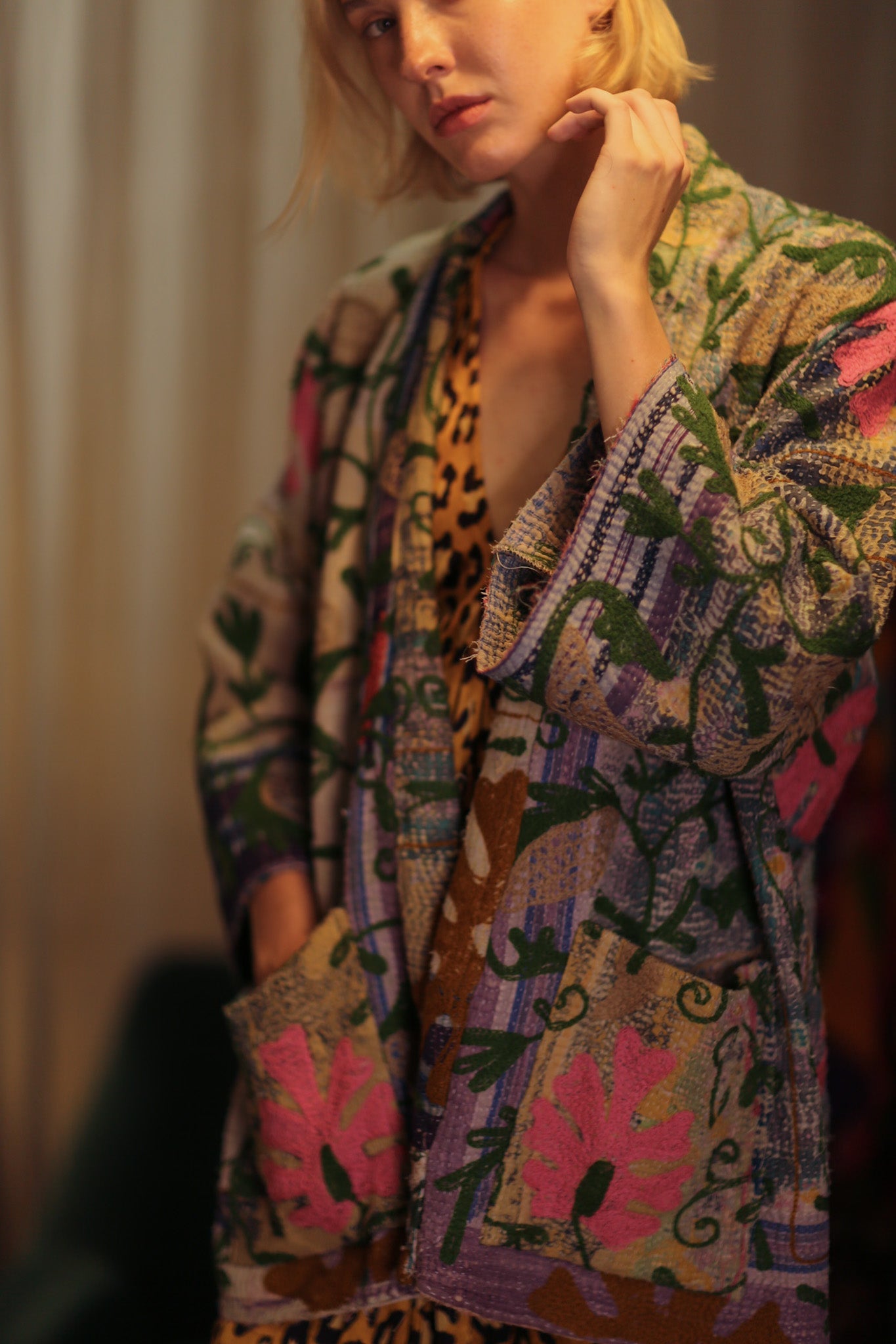 KANTHA EMBROIDERED KIMONO MONTY DECO