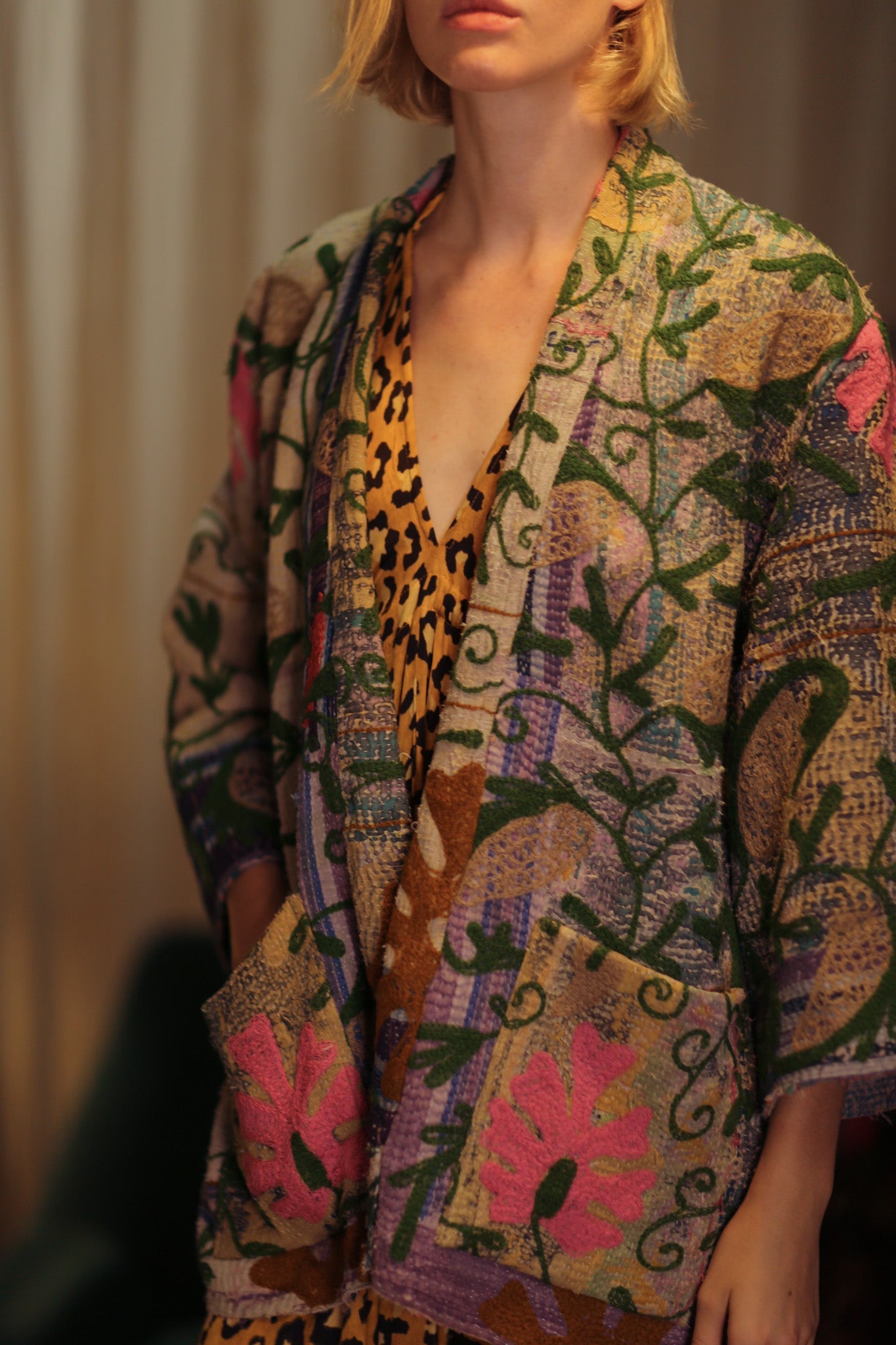 KANTHA EMBROIDERED KIMONO MONTY DECO