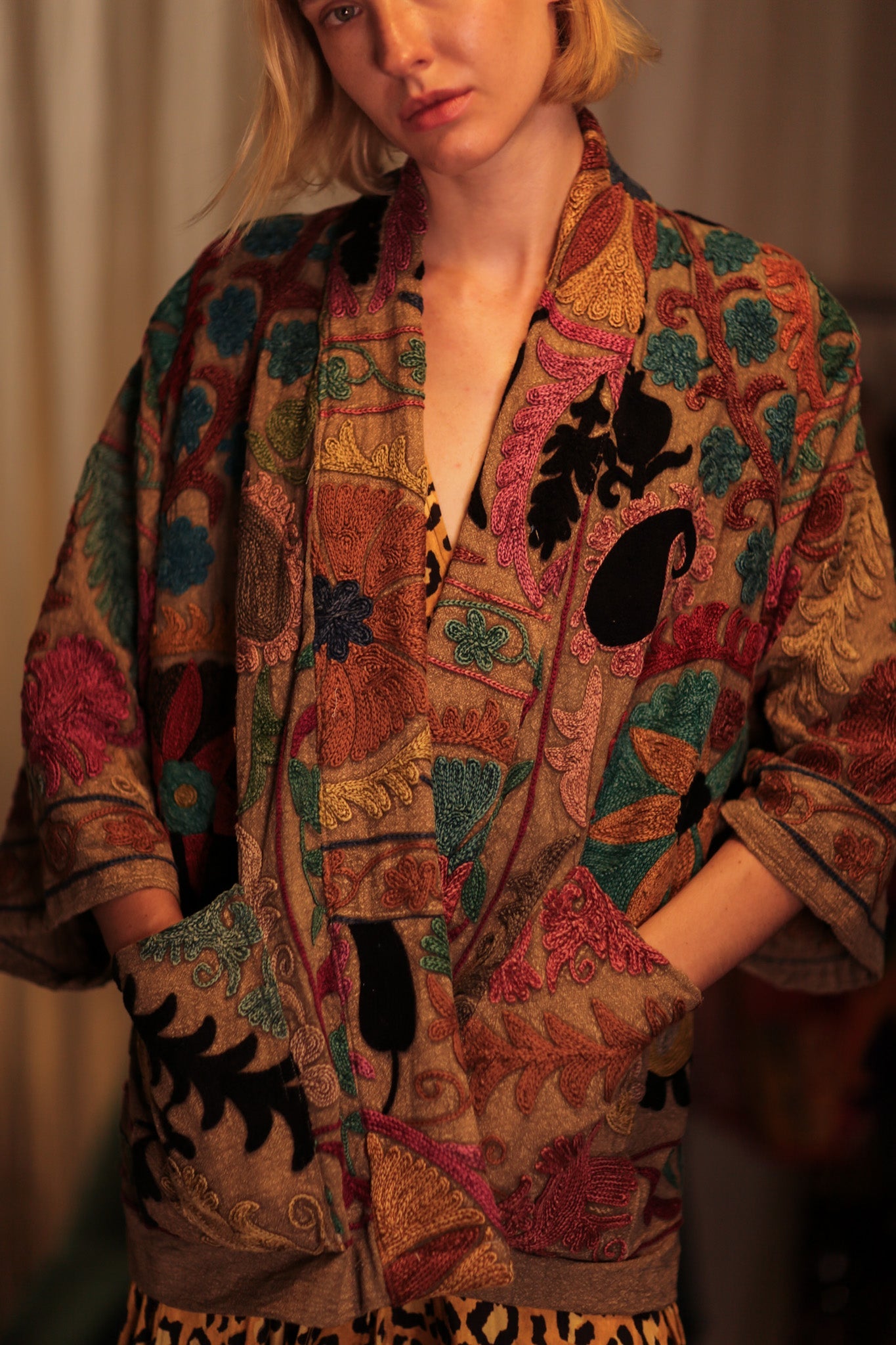 KANTHA EMBROIDERED KIMONO MONTY