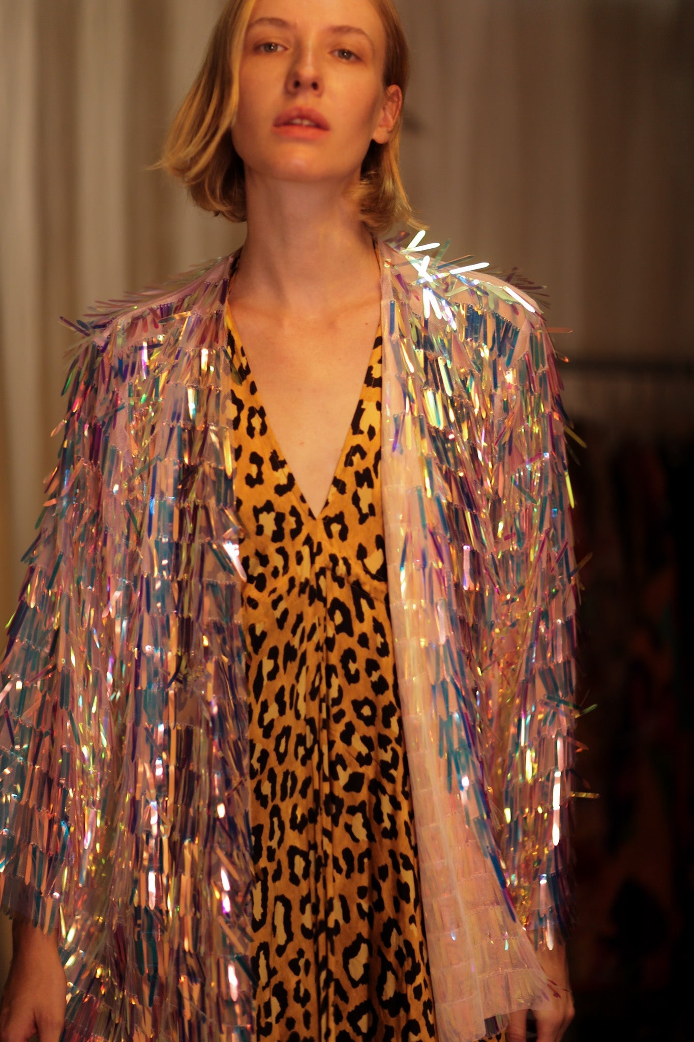 GLITTER SEQUINED SHORT KIMONO FRANKA UNICORN