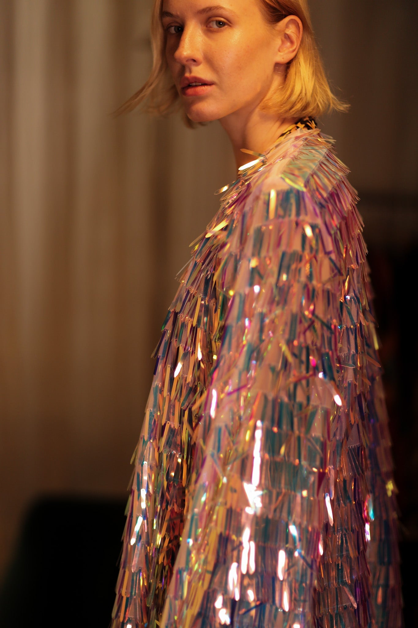 GLITTER SEQUINED SHORT KIMONO FRANKA UNICORN