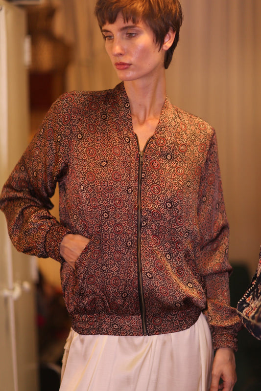 SILK BOMBER JACKET ANCHA KANON