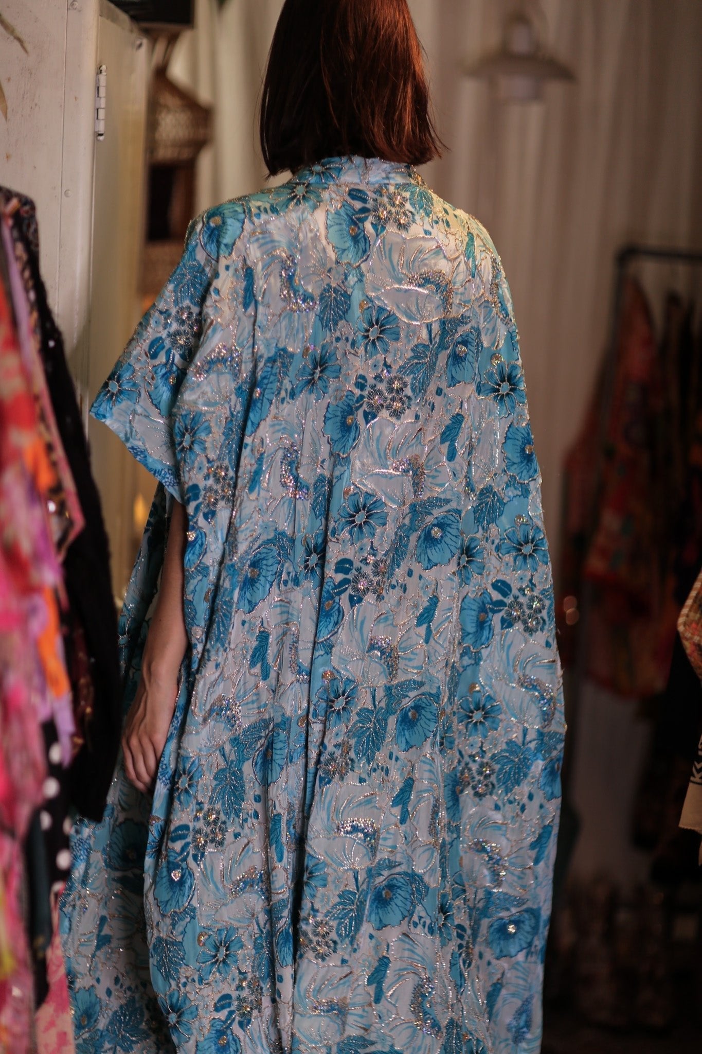 ANDREA EMBROIDERED KIMONO SKY BLUE - MOMO STUDIO BERLIN - Berlin Concept Store - sustainable & ethical fashion