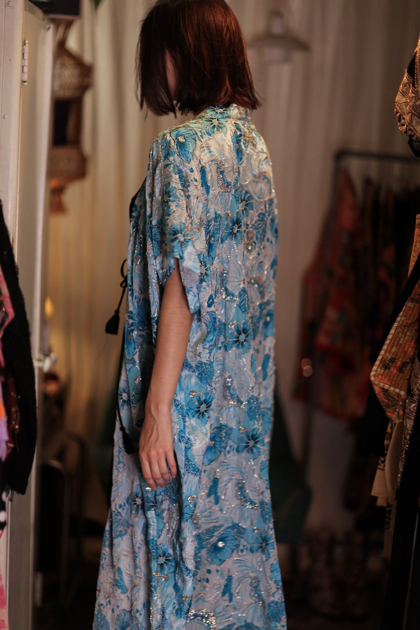 ANDREA EMBROIDERED KIMONO SKY BLUE - MOMO STUDIO BERLIN - Berlin Concept Store - sustainable & ethical fashion