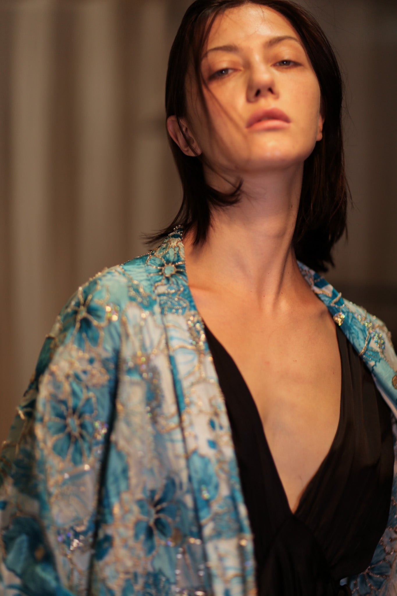 ANDREA EMBROIDERED KIMONO SKY BLUE - MOMO STUDIO BERLIN - Berlin Concept Store - sustainable & ethical fashion
