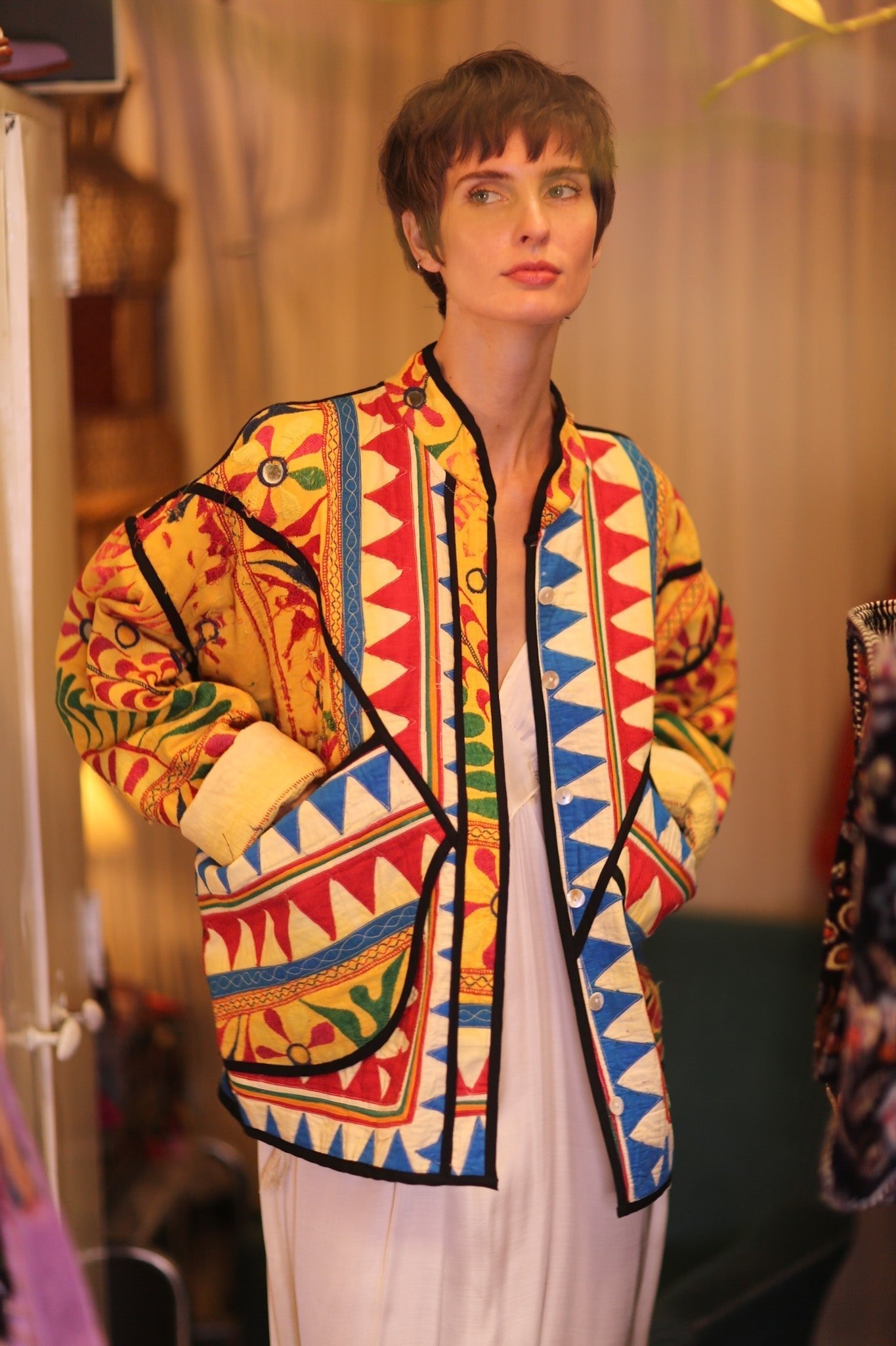 ANTIQUE VINTAGE FABRIC JACKET LIRU - MOMO STUDIO BERLIN - Berlin Concept Store - sustainable & ethical fashion