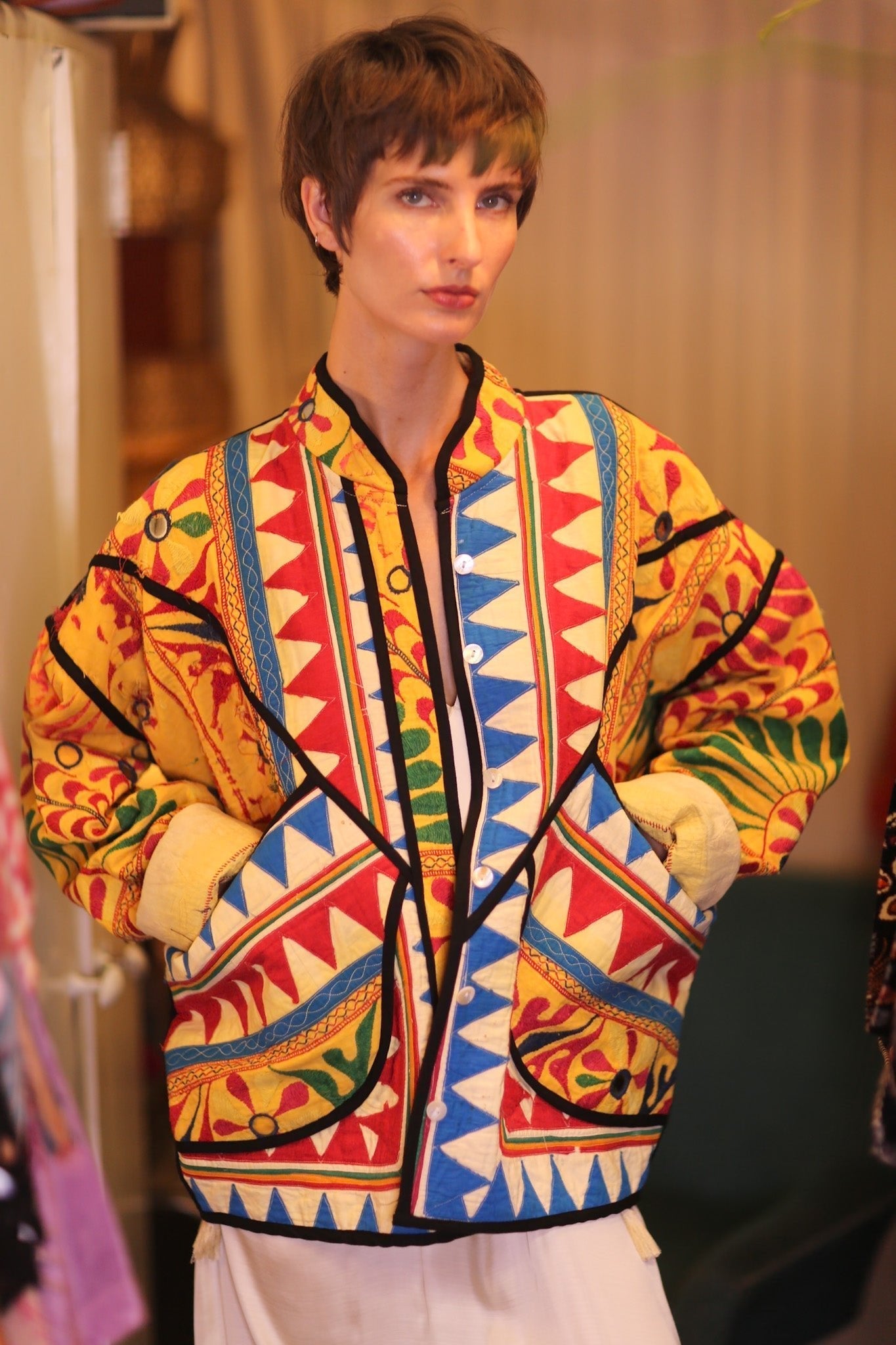 ANTIQUE VINTAGE FABRIC JACKET LIRU - MOMO STUDIO BERLIN - Berlin Concept Store - sustainable & ethical fashion