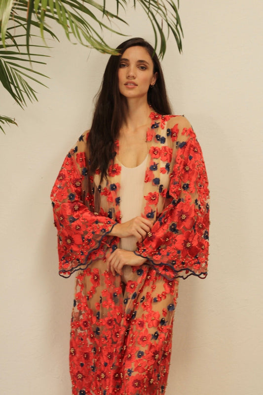 APHRODITE FLOWER CHIFFON SILK KIMONO - MOMO STUDIO BERLIN - Berlin Concept Store - sustainable & ethical fashion