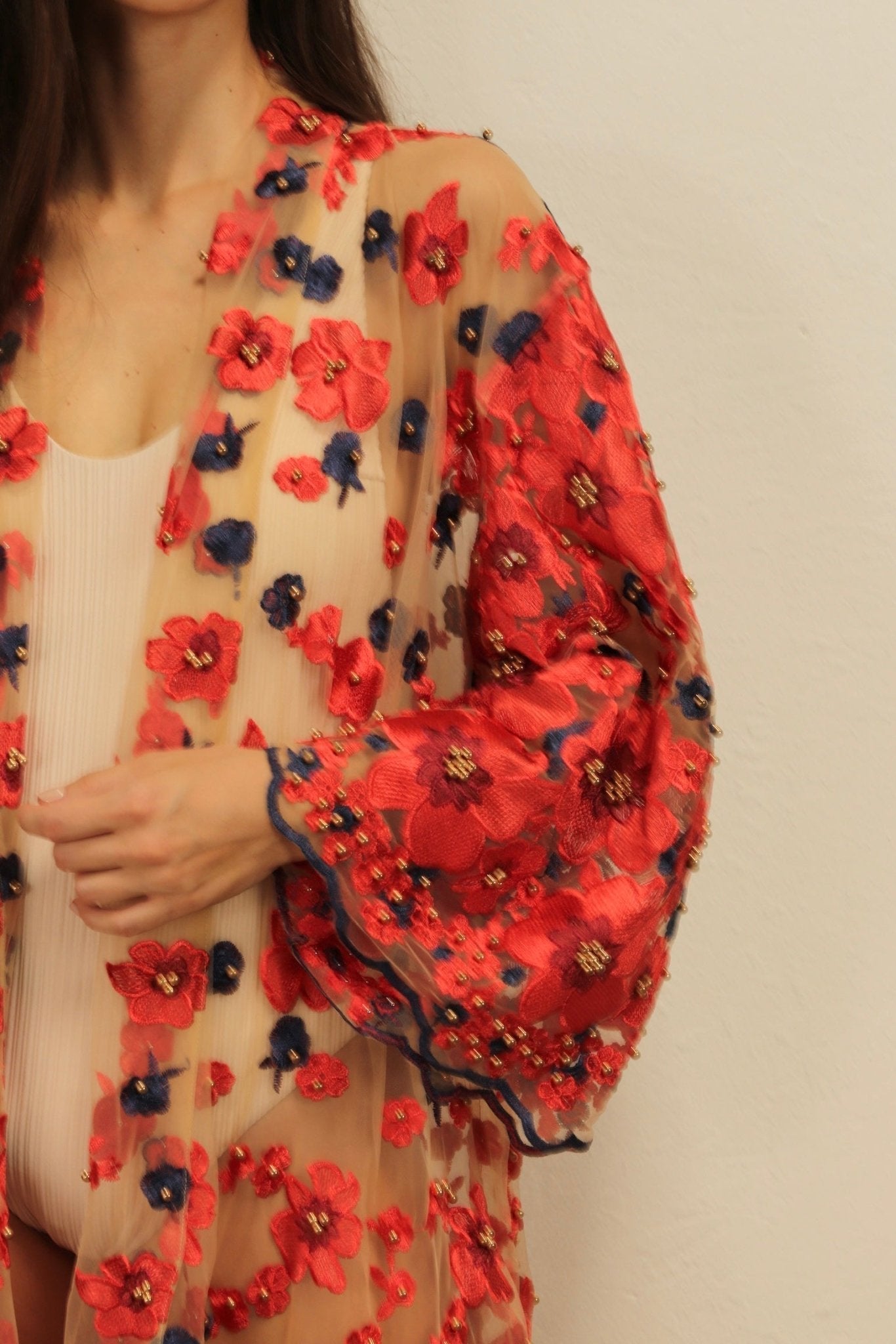 APHRODITE FLOWER CHIFFON SILK KIMONO - MOMO STUDIO BERLIN - Berlin Concept Store - sustainable & ethical fashion