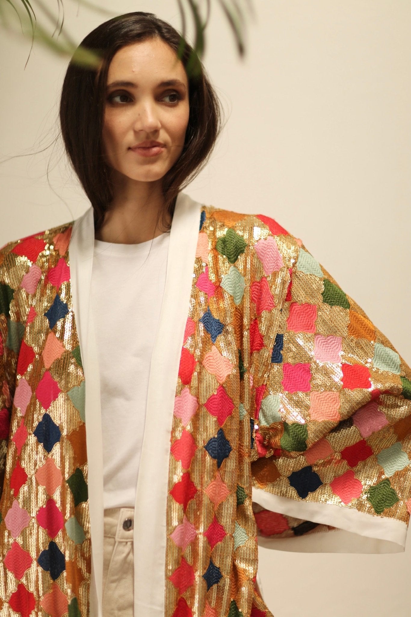 ARGUS GLO CHIFFON SILK SEQUIN EMBROIDERED KIMONO - MOMO STUDIO BERLIN - Berlin Concept Store - sustainable & ethical fashion