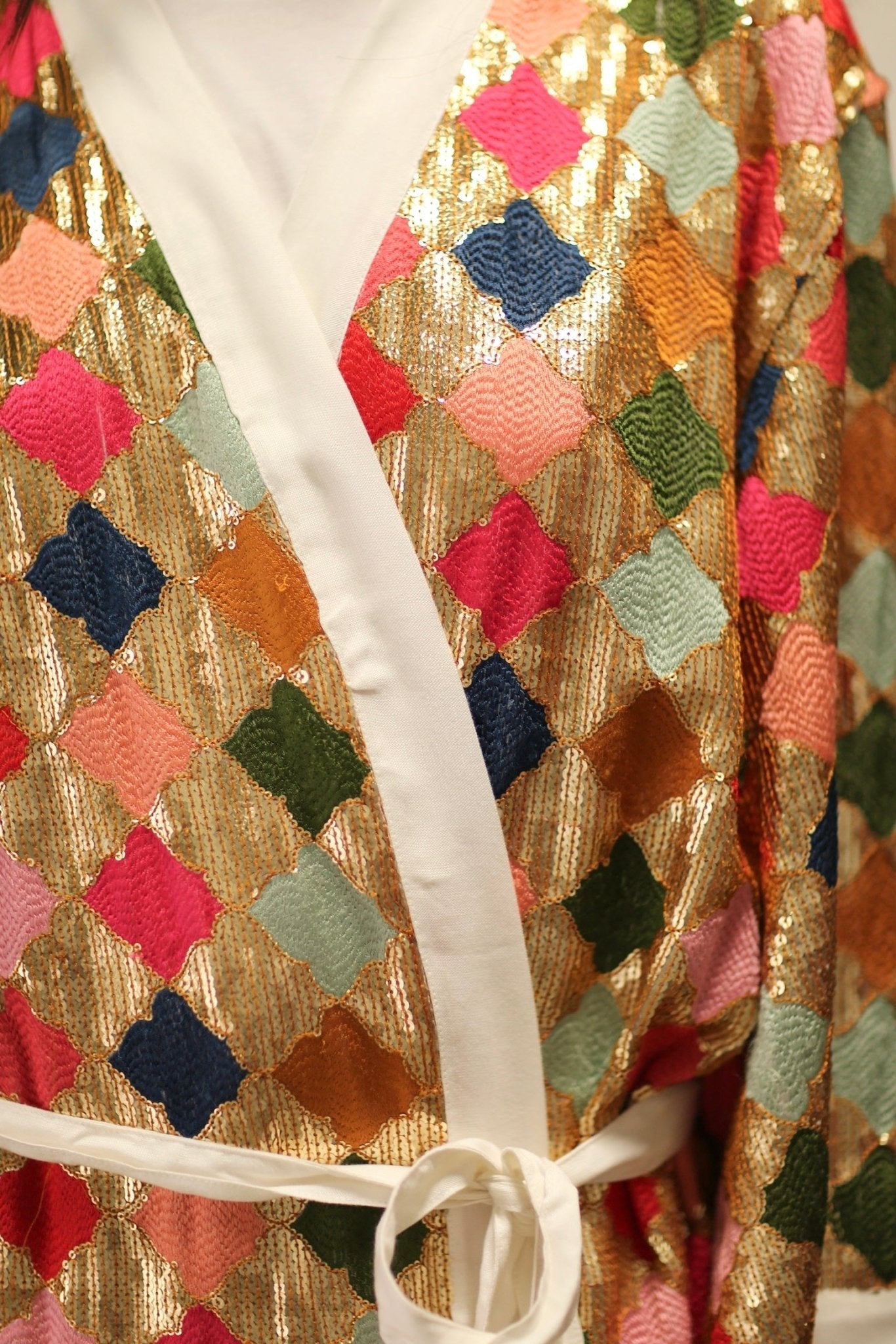 ARGUS GLO CHIFFON SILK SEQUIN EMBROIDERED KIMONO - MOMO STUDIO BERLIN - Berlin Concept Store - sustainable & ethical fashion