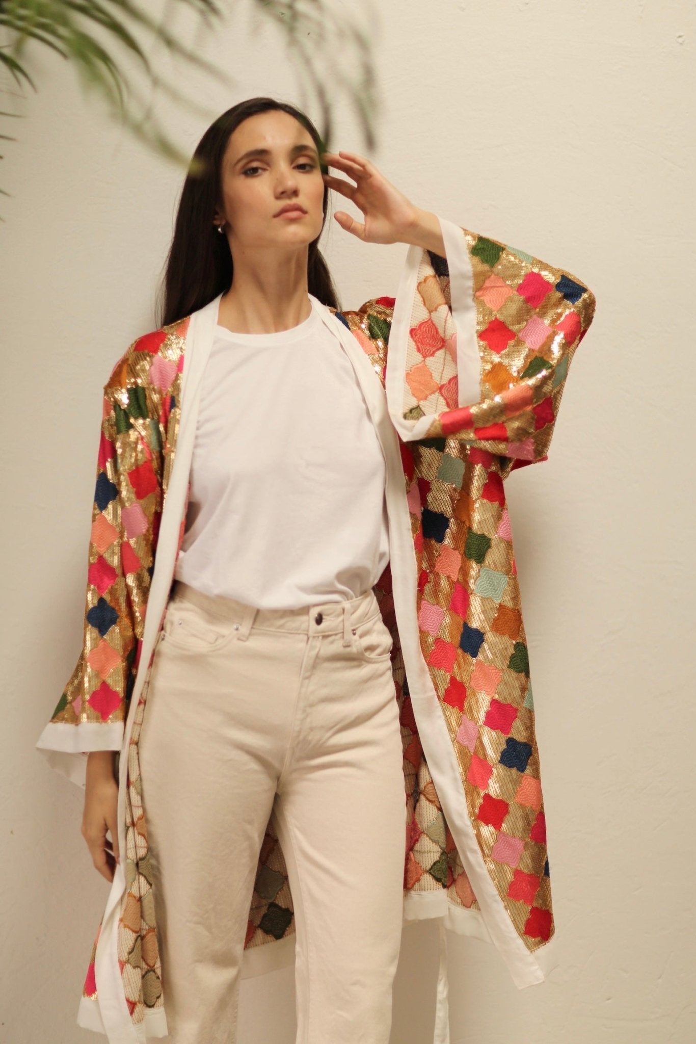 ARGUS GLO CHIFFON SILK SEQUIN EMBROIDERED KIMONO - MOMO STUDIO BERLIN - Berlin Concept Store - sustainable & ethical fashion