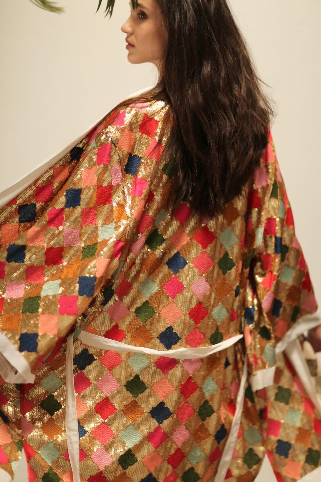 ARGUS GLO CHIFFON SILK SEQUIN EMBROIDERED KIMONO - MOMO STUDIO BERLIN - Berlin Concept Store - sustainable & ethical fashion