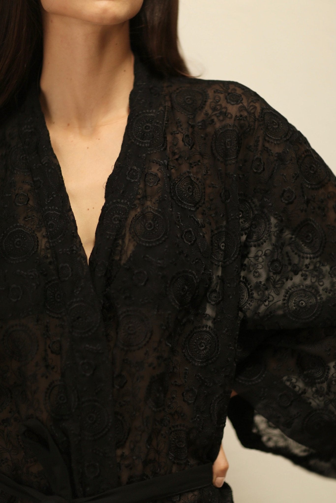 ARTEMIS BLACK CHIFFON SILK KIMONO - MOMO STUDIO BERLIN - Berlin Concept Store - sustainable & ethical fashion