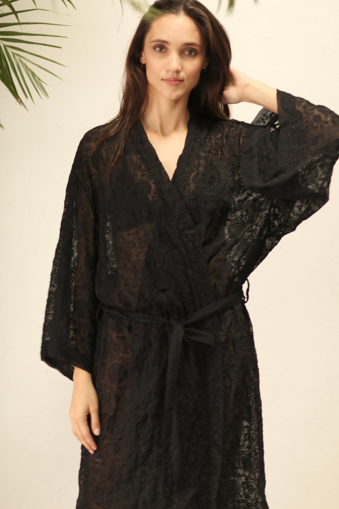 ARTEMIS BLACK CHIFFON SILK KIMONO - MOMO STUDIO BERLIN - Berlin Concept Store - sustainable & ethical fashion