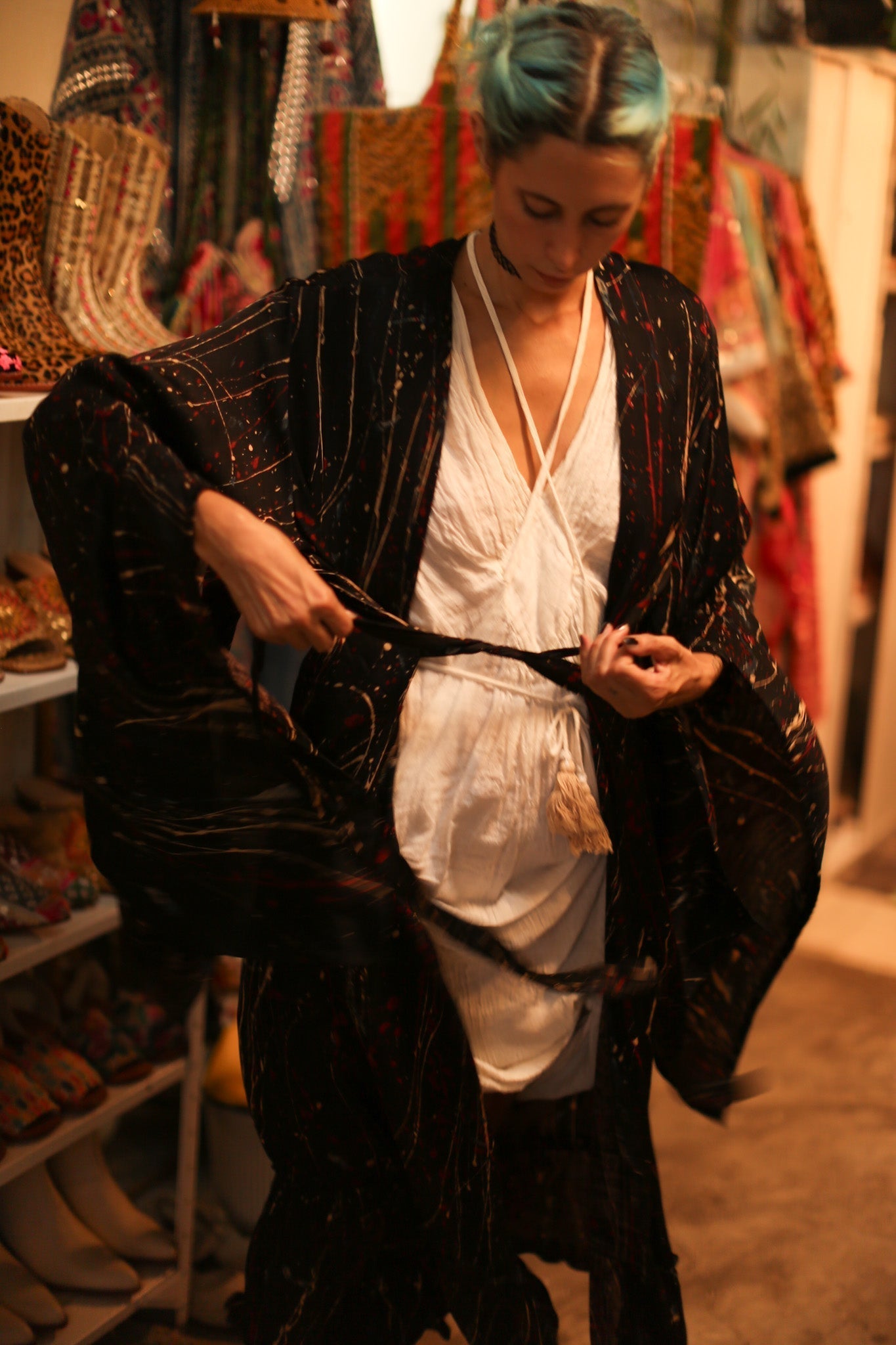 ARTIST PAINTED SILK KIMONO - MOMO STUDIO BERLIN - Berlin Concept Store - sustainable & ethical fashion