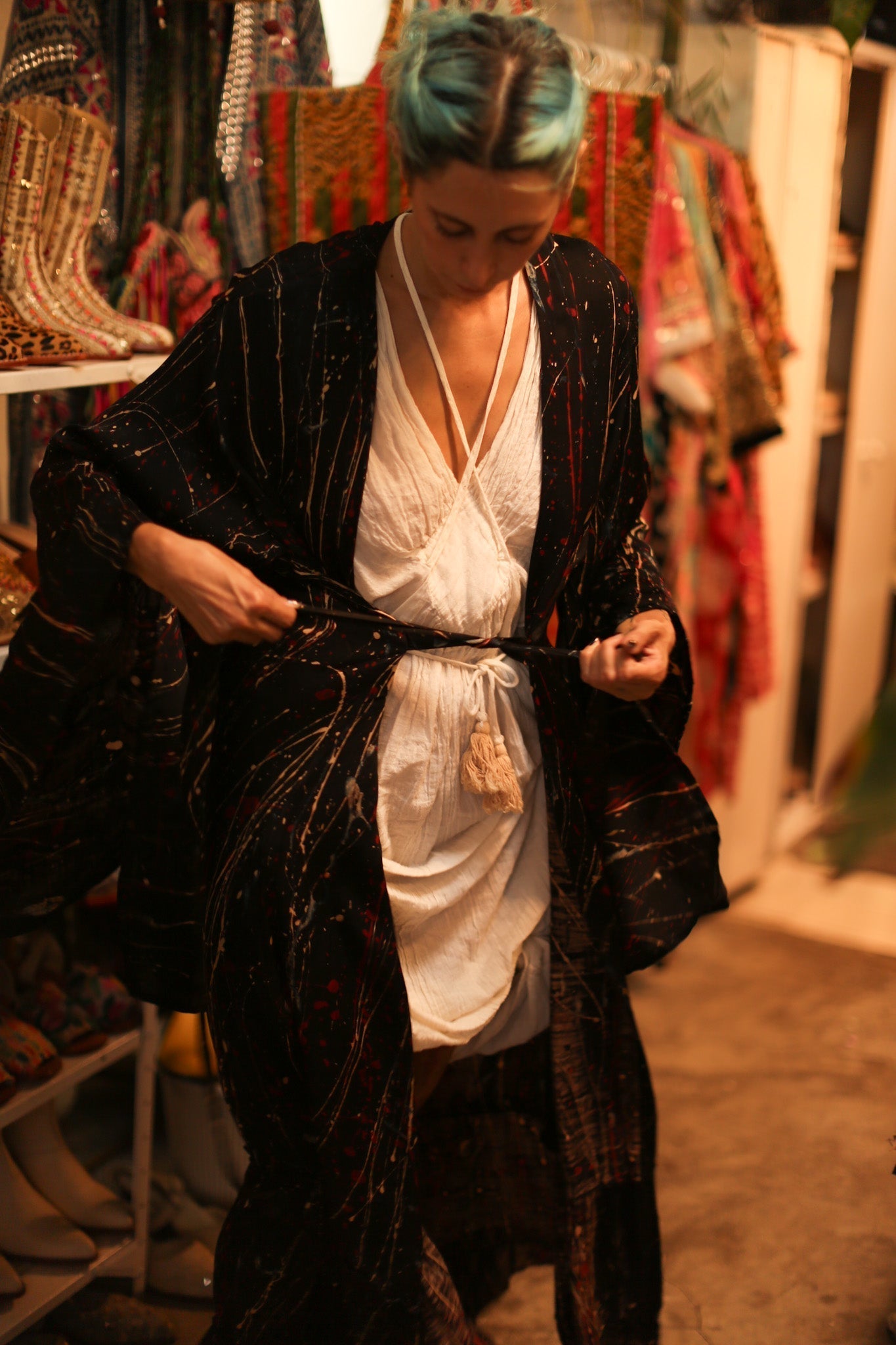 ARTIST PAINTED SILK KIMONO - MOMO STUDIO BERLIN - Berlin Concept Store - sustainable & ethical fashion