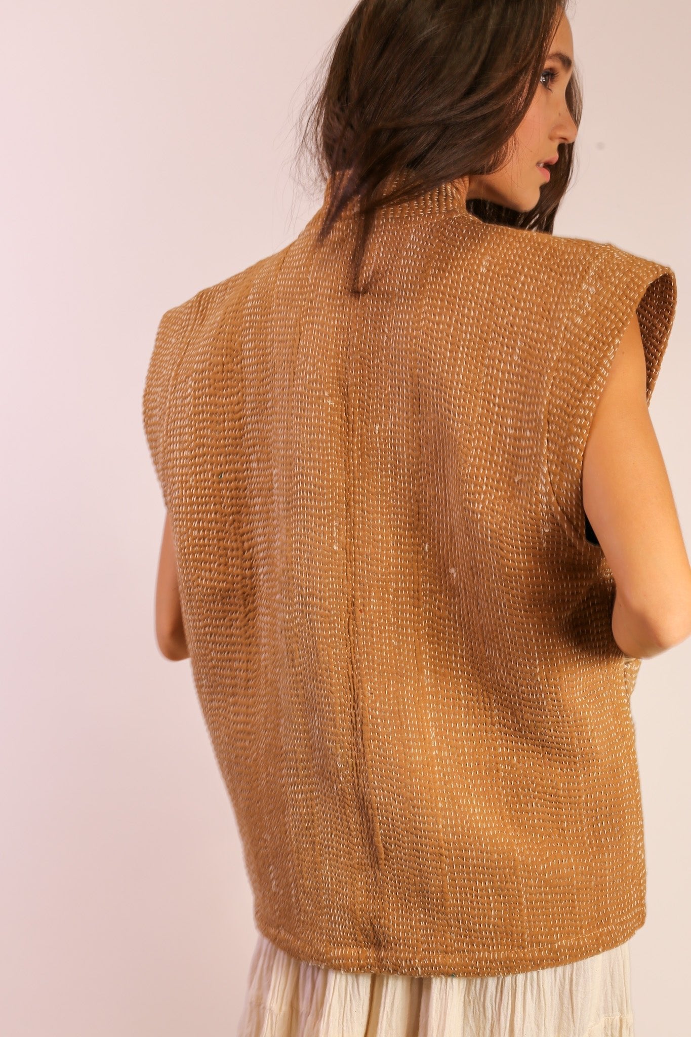 BEIGE KANTHA VEST GIDI - MOMO STUDIO BERLIN - Berlin Concept Store - sustainable & ethical fashion