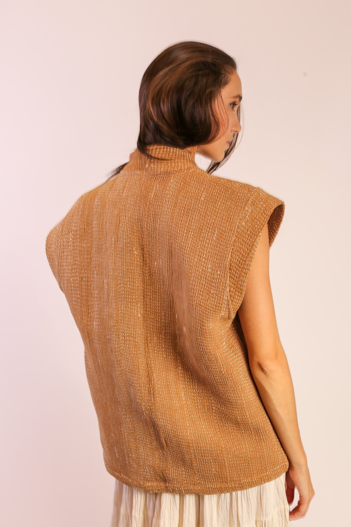 BEIGE KANTHA VEST GIDI - MOMO STUDIO BERLIN - Berlin Concept Store - sustainable & ethical fashion