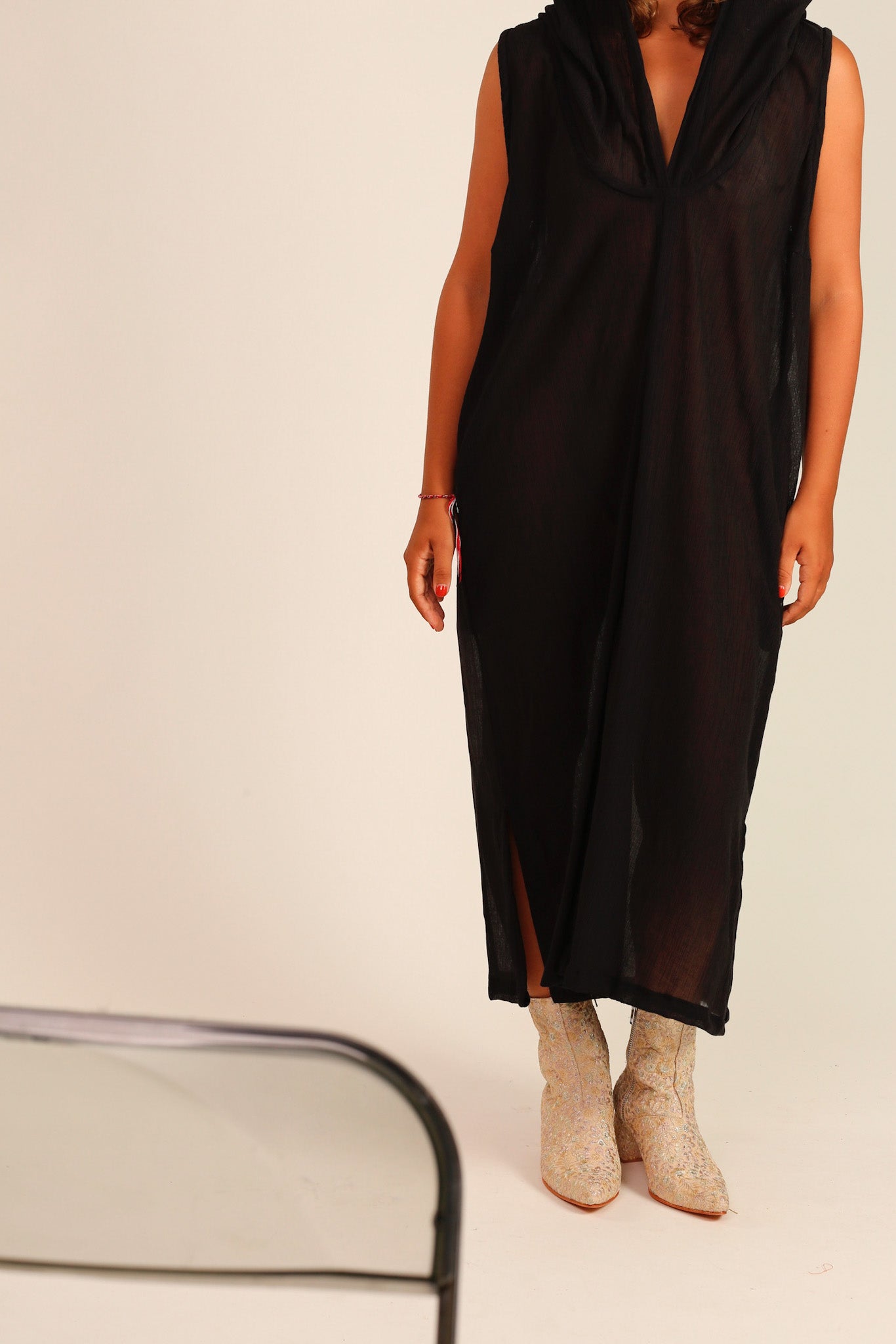 BLACK COTTON HOODIE DRESS SHARA - MOMO STUDIO BERLIN - Berlin Concept Store - sustainable & ethical fashion