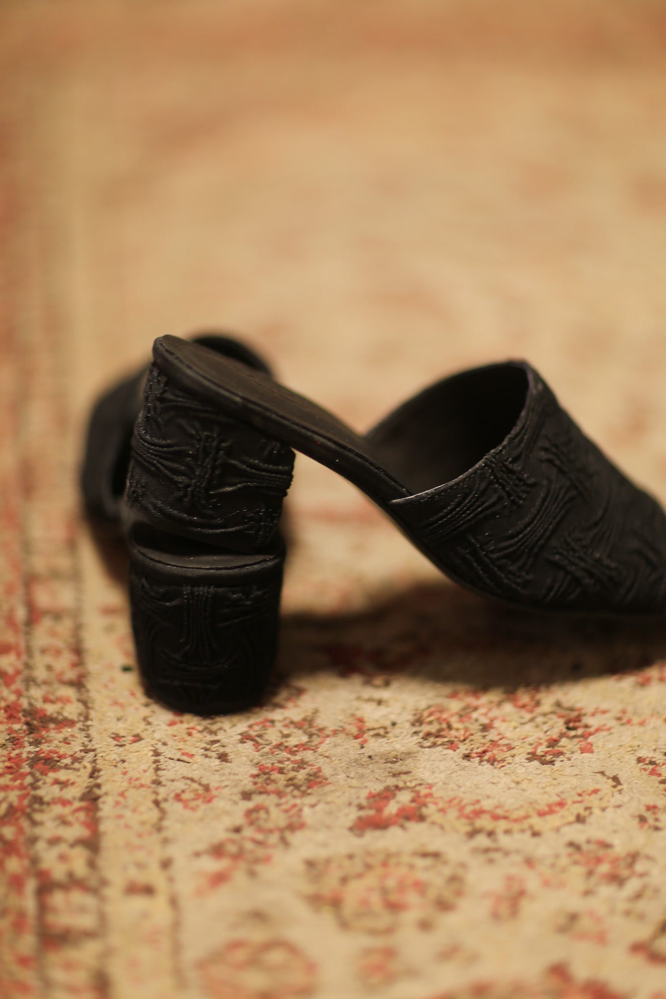 BLACK DENIM HEELED MULES BIRNDA - MOMO STUDIO BERLIN - Berlin Concept Store - sustainable & ethical fashion