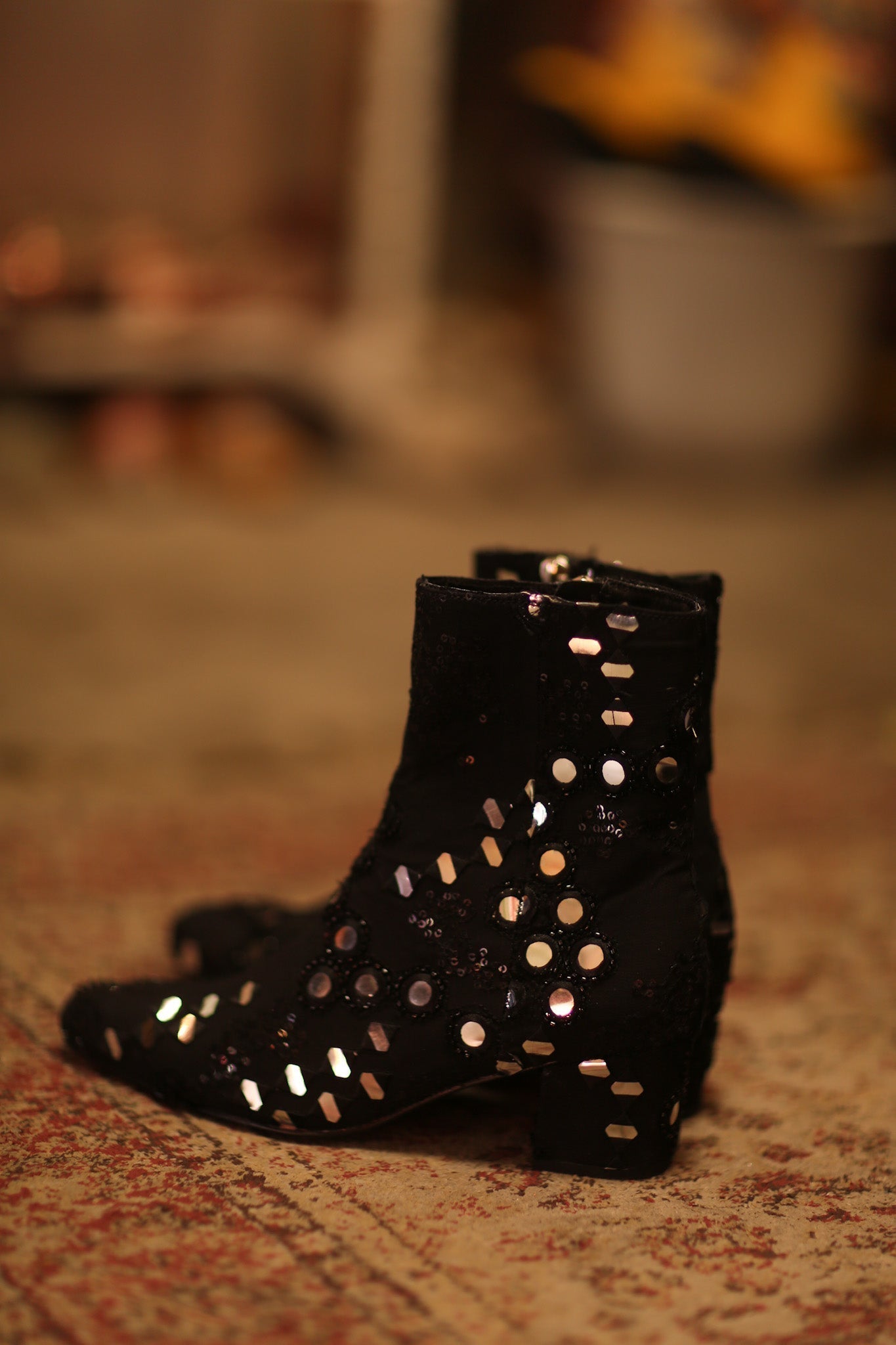 BLACK EMBROIDERED BOOTS LENNY - MOMO STUDIO BERLIN - Berlin Concept Store - sustainable & ethical fashion