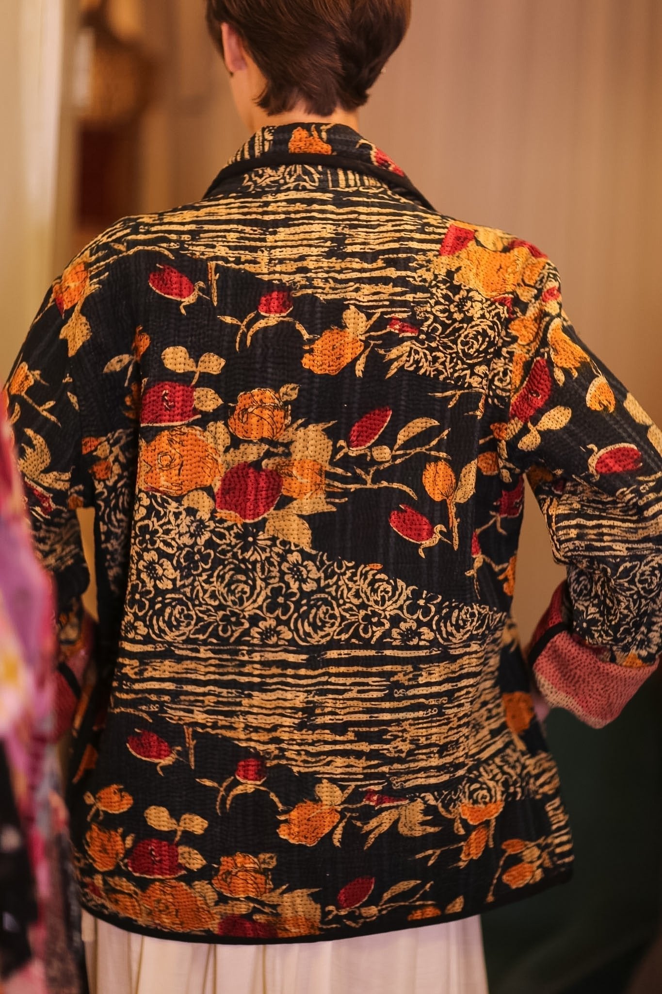 BLACK FLORAL KANTHA JACKET LOTA - MOMO STUDIO BERLIN - Berlin Concept Store - sustainable & ethical fashion