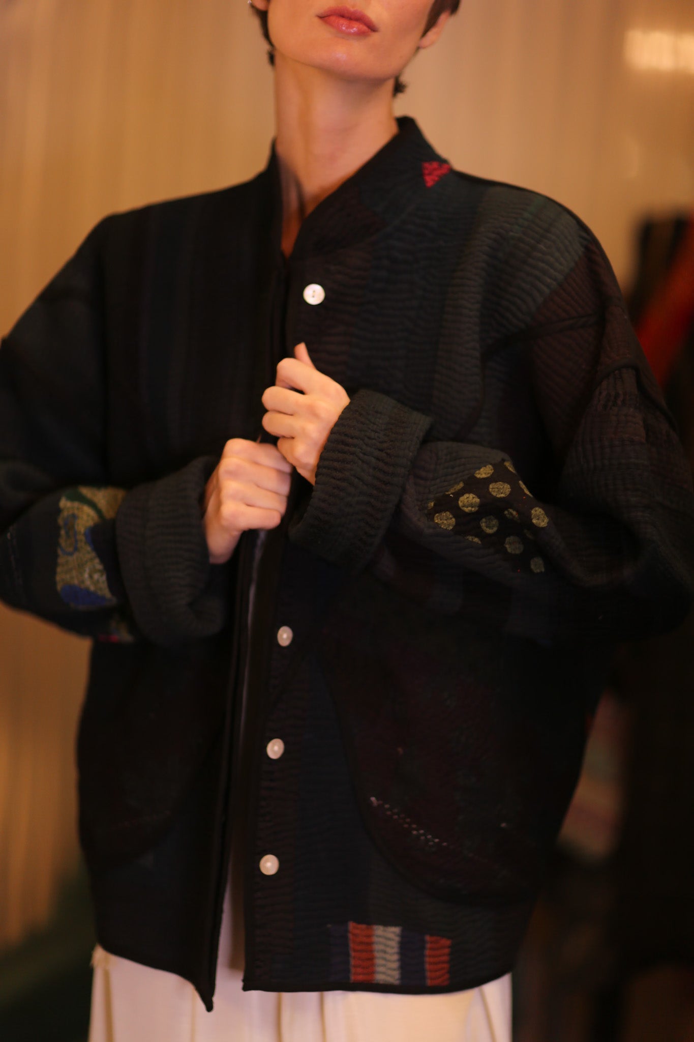 BLACK KANTHA PATCHWORK JACKET BLACK HERBERT - MOMO STUDIO BERLIN - Berlin Concept Store - sustainable & ethical fashion
