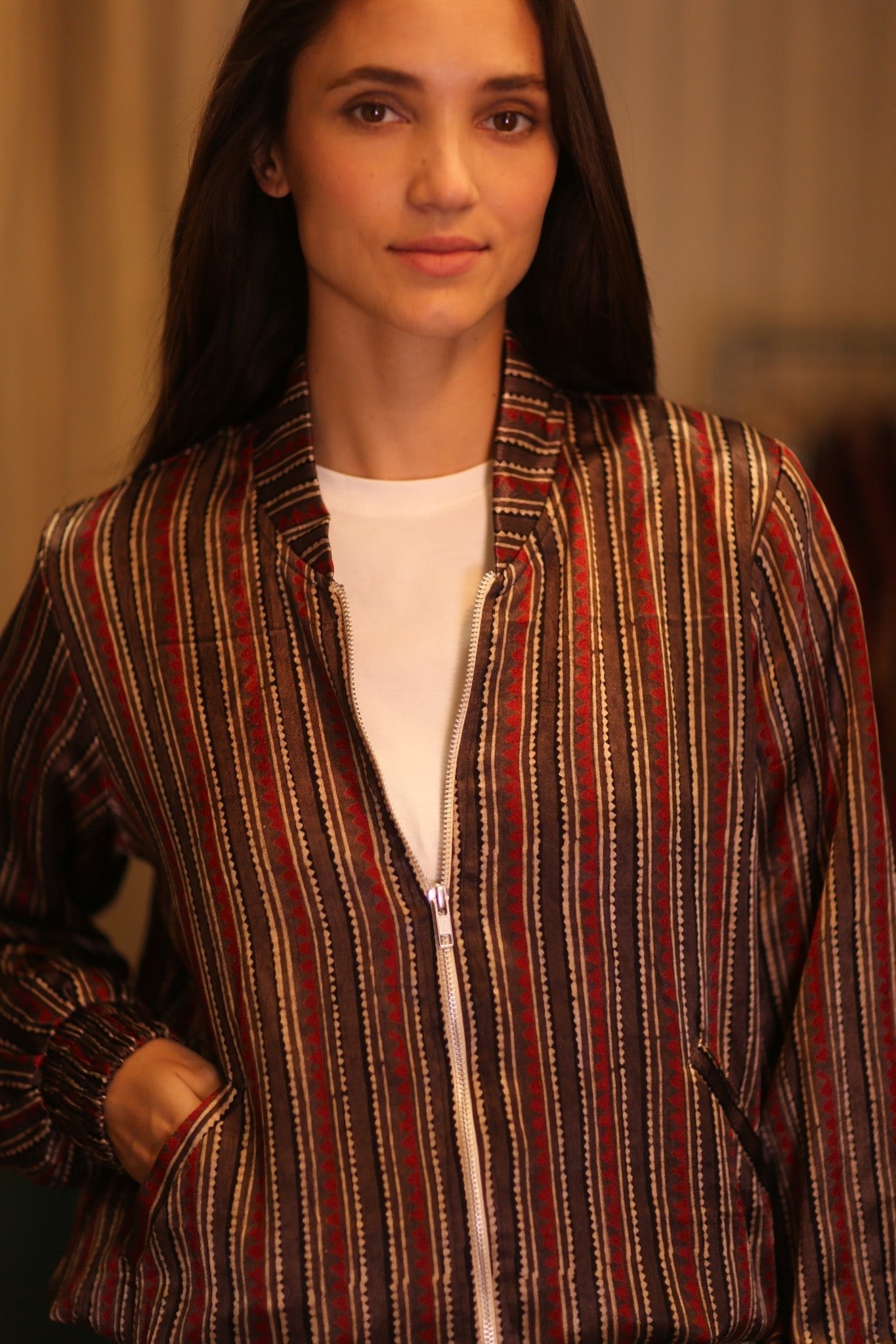 BOMBER JACKET SILK ANCHA QATARI - MOMO STUDIO BERLIN - Berlin Concept Store - sustainable & ethical fashion