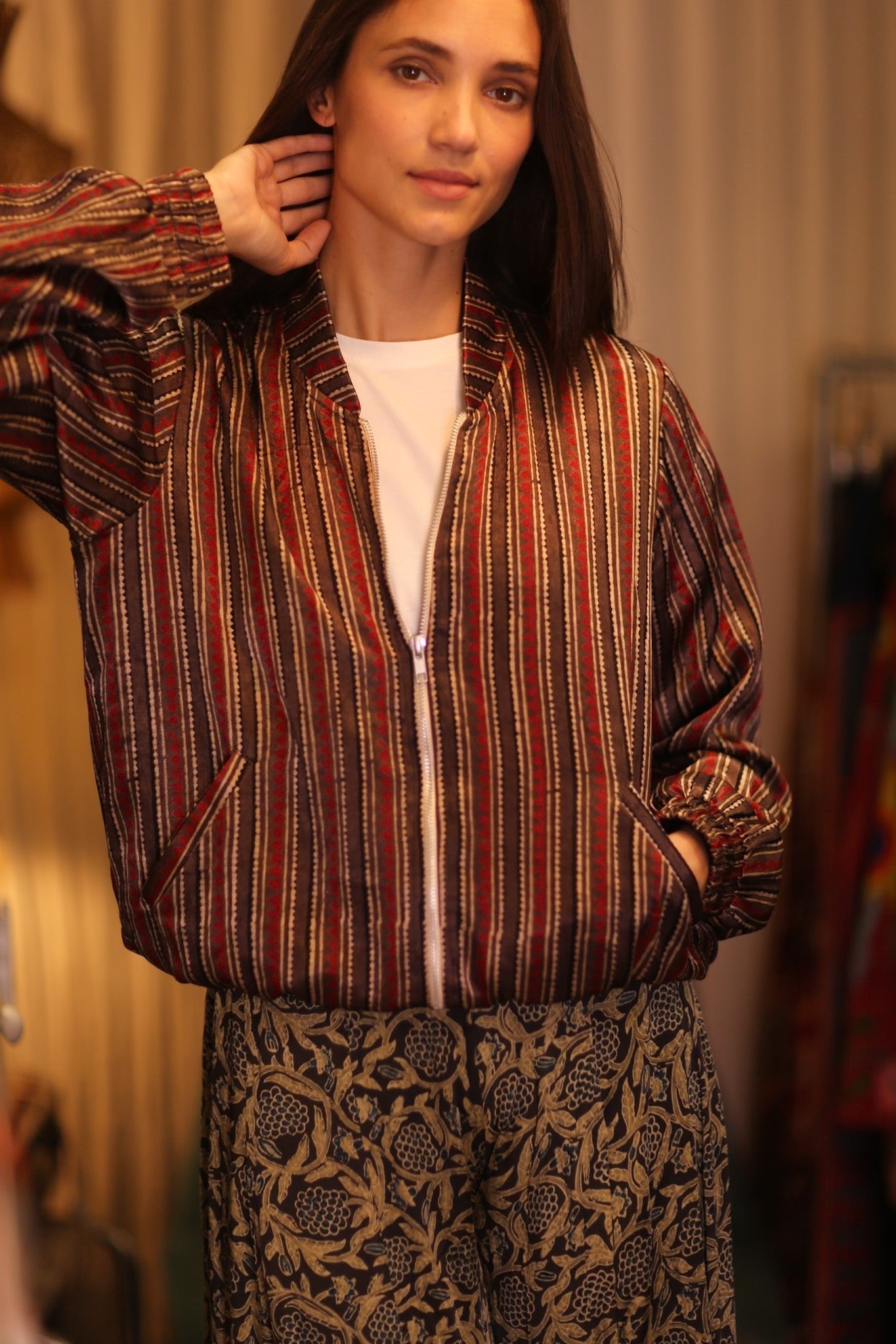 BOMBER JACKET SILK ANCHA QATARI - MOMO STUDIO BERLIN - Berlin Concept Store - sustainable & ethical fashion