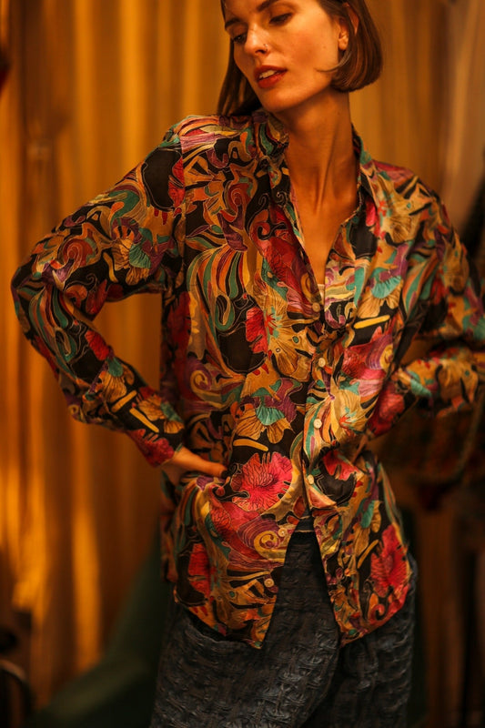 BOYFRIEND BILLIE BLACK OCEAN FLOWERS - MOMO STUDIO BERLIN - Berlin Concept Store - sustainable & ethical fashion