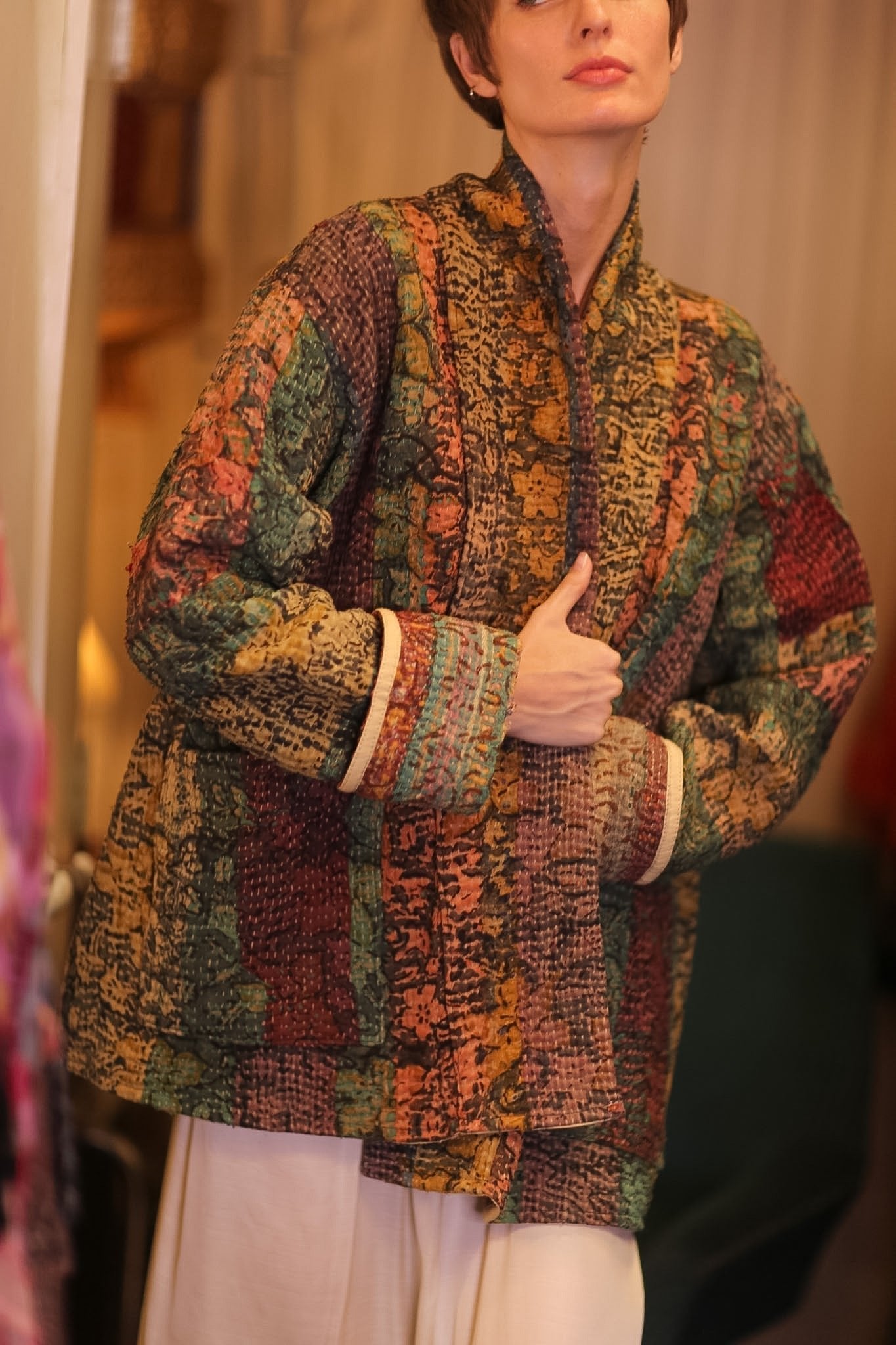 BRIGHT AND WARM KANTHA JACKET MYIAT - MOMO STUDIO BERLIN - Berlin Concept Store - sustainable & ethical fashion