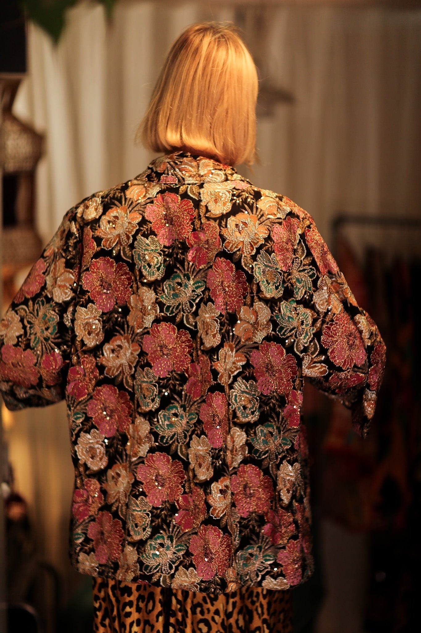 CARINE EMBROIDERED SILK KIMONO MULTI FLOWER - MOMO STUDIO BERLIN - Berlin Concept Store - sustainable & ethical fashion