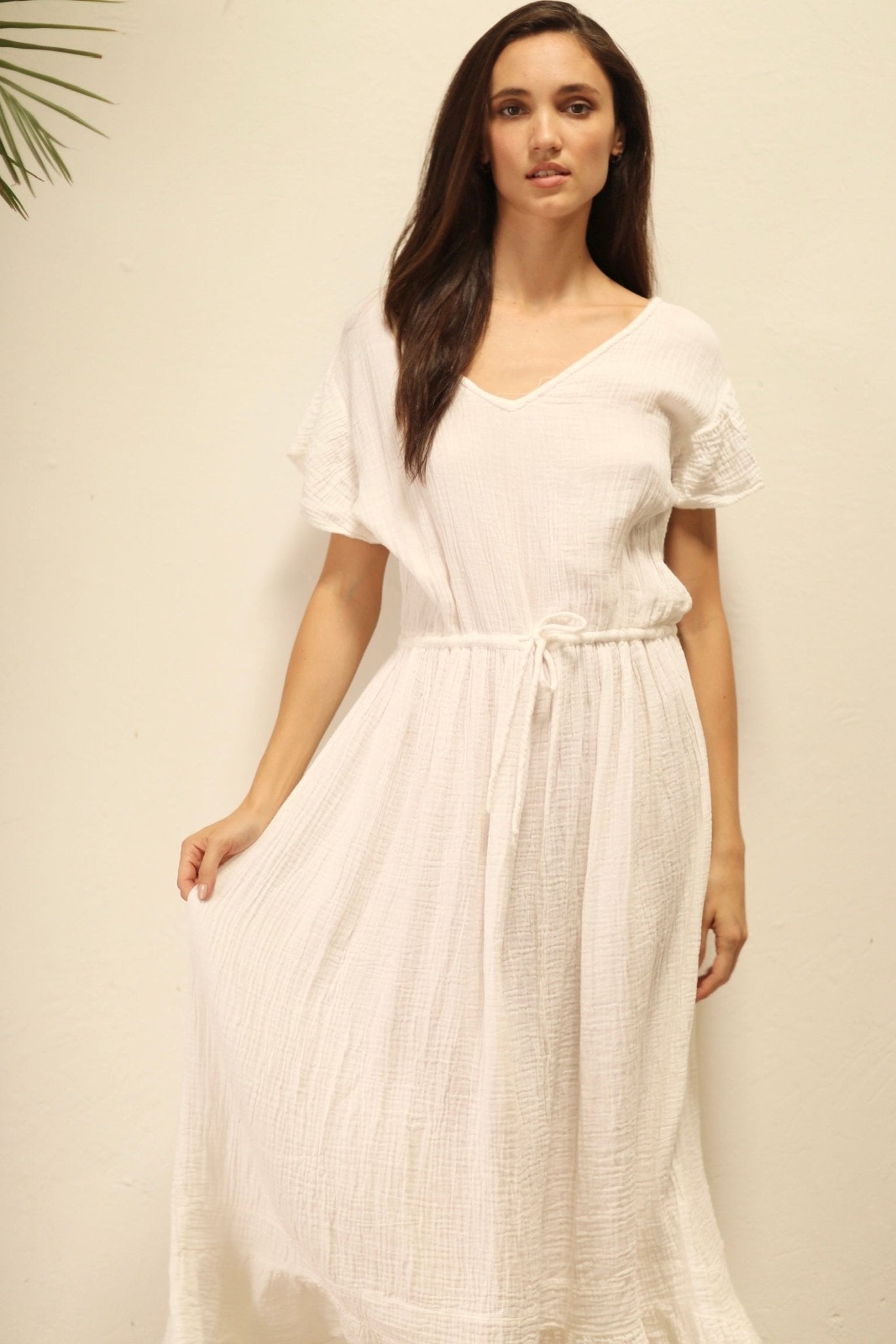 CASSANDRA WHITE DRESS 100% COTTON - MOMO STUDIO BERLIN - Berlin Concept Store - sustainable & ethical fashion