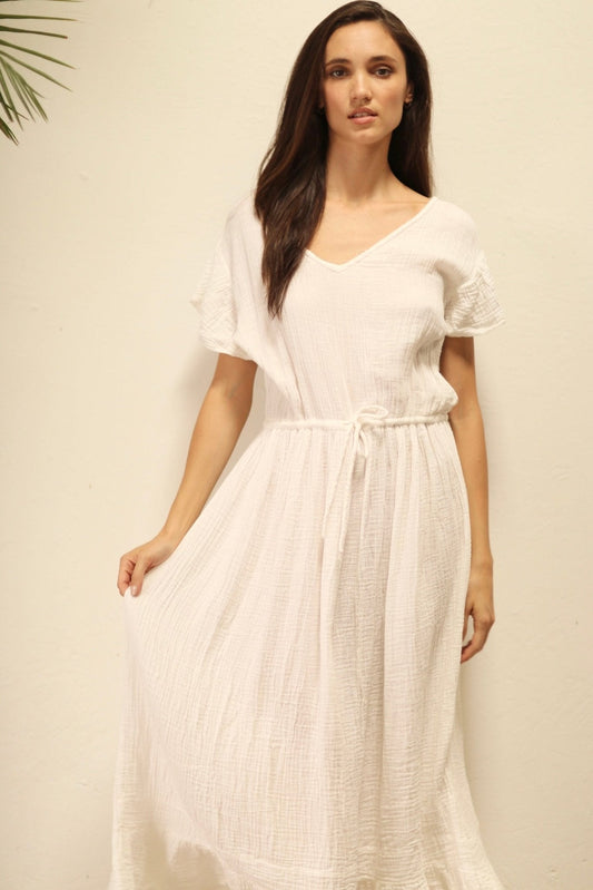 CASSANDRA WHITE DRESS 100% COTTON - MOMO STUDIO BERLIN - Berlin Concept Store - sustainable & ethical fashion