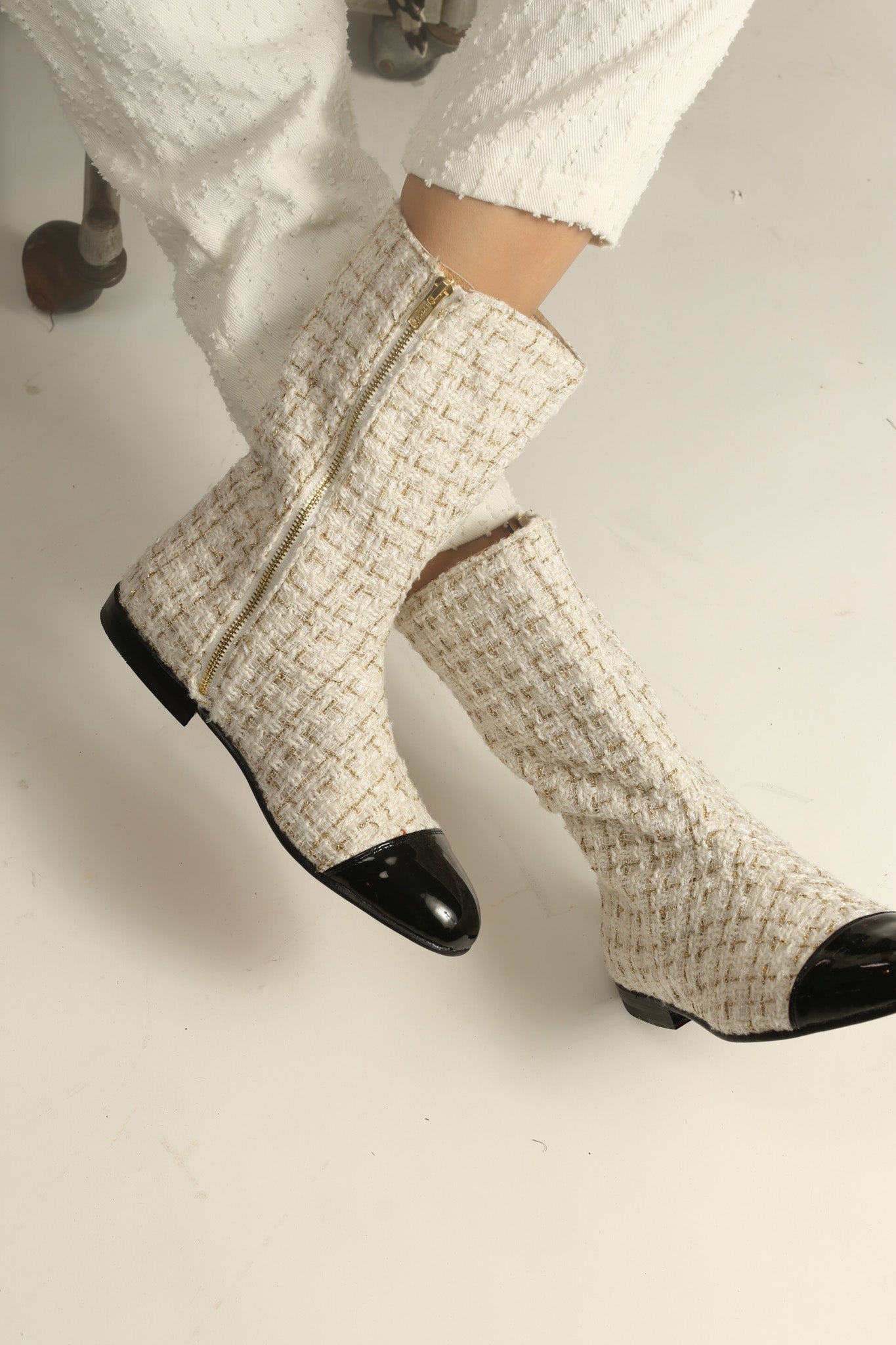 CHANEL CREAM BOOTS - MOMO STUDIO BERLIN - Berlin Concept Store - sustainable & ethical fashion