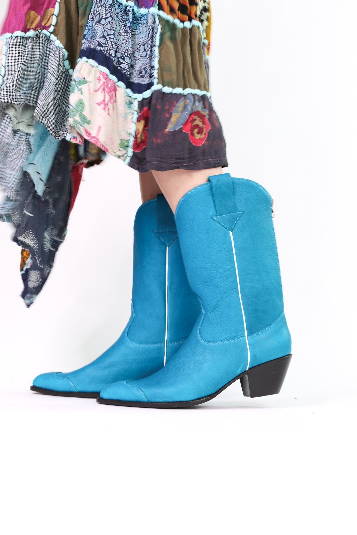 CLEAN TURQUOISE COWBOY BOOTS CARLEY - MOMO STUDIO BERLIN - Berlin Concept Store - sustainable & ethical fashion