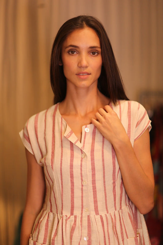 COTTON DRESS EDITH VAVI ROSE - MOMO STUDIO BERLIN - Berlin Concept Store - sustainable & ethical fashion